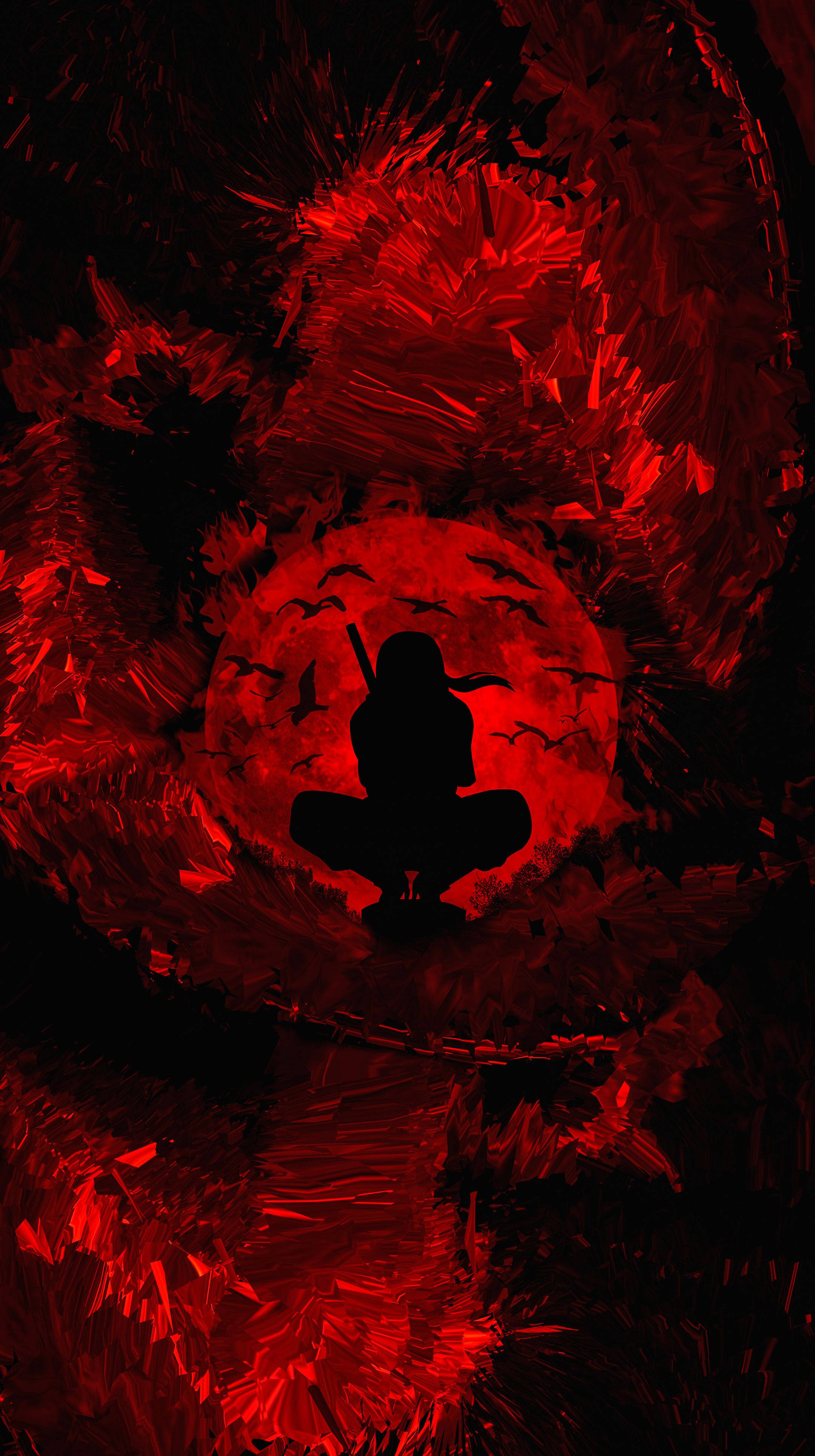 Itachi Uchiha Κόκκινο Φεγγάρι Τηλεφώνου Ταπετσαρία