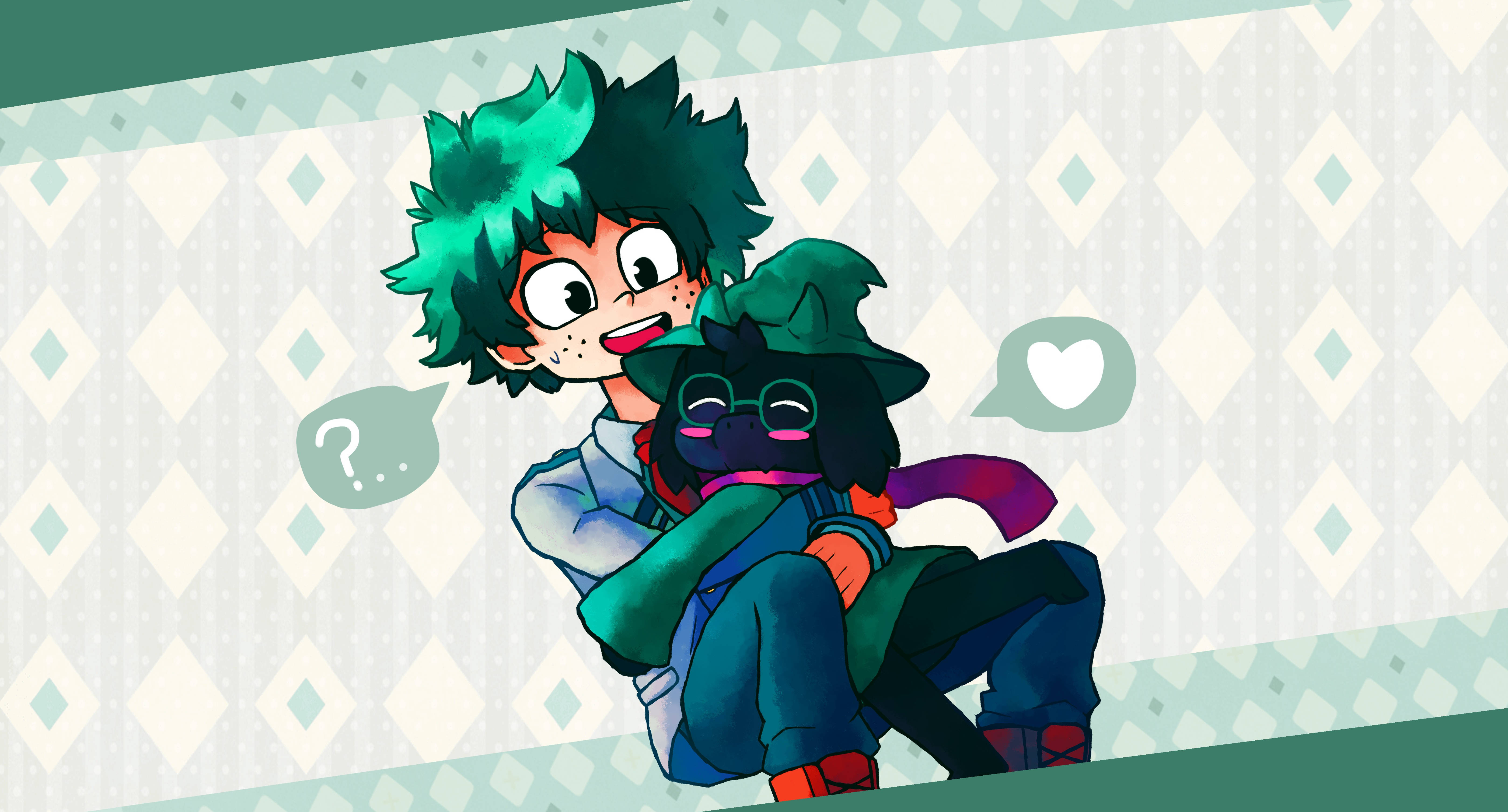 Αγκαλιάζοντας τον Izuku Midoriya 4K Ταπετσαρία