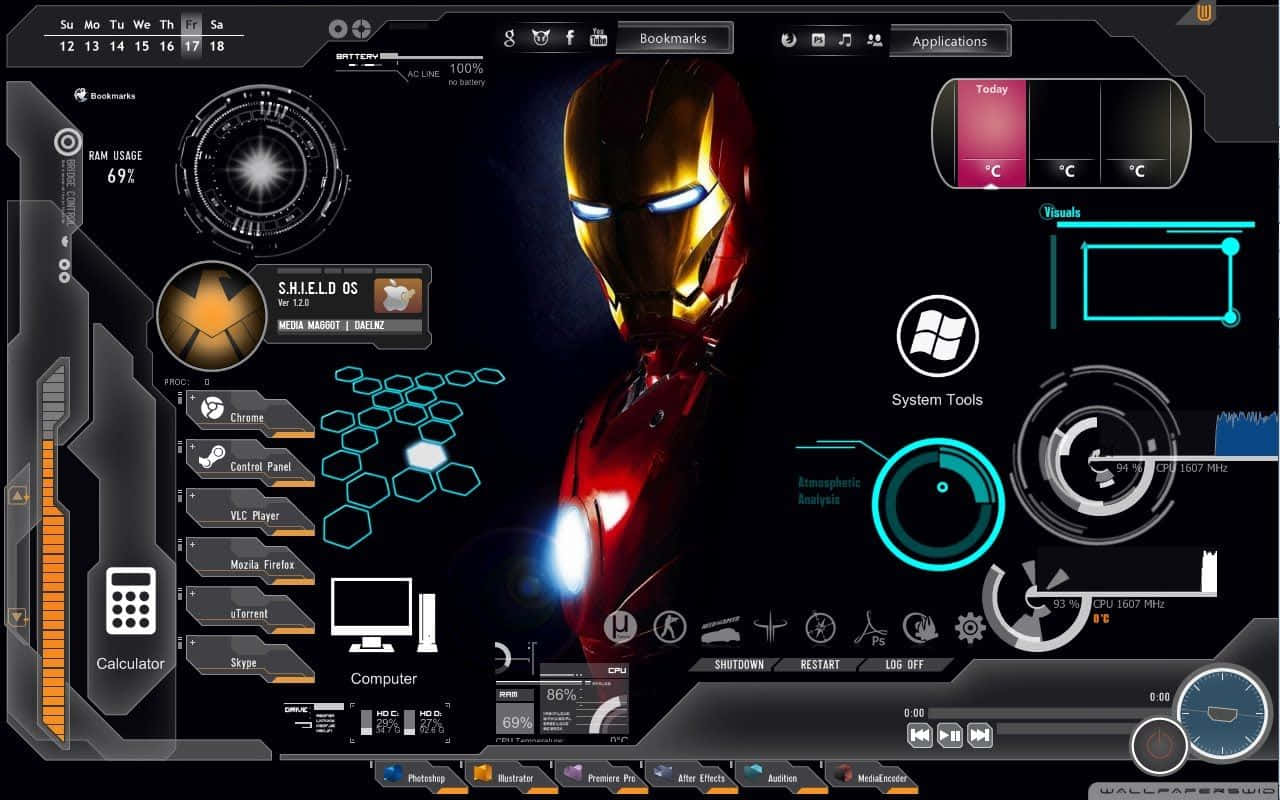 Επιφάνεια Εργασίας Jarvis του Iron Man Ταπετσαρία