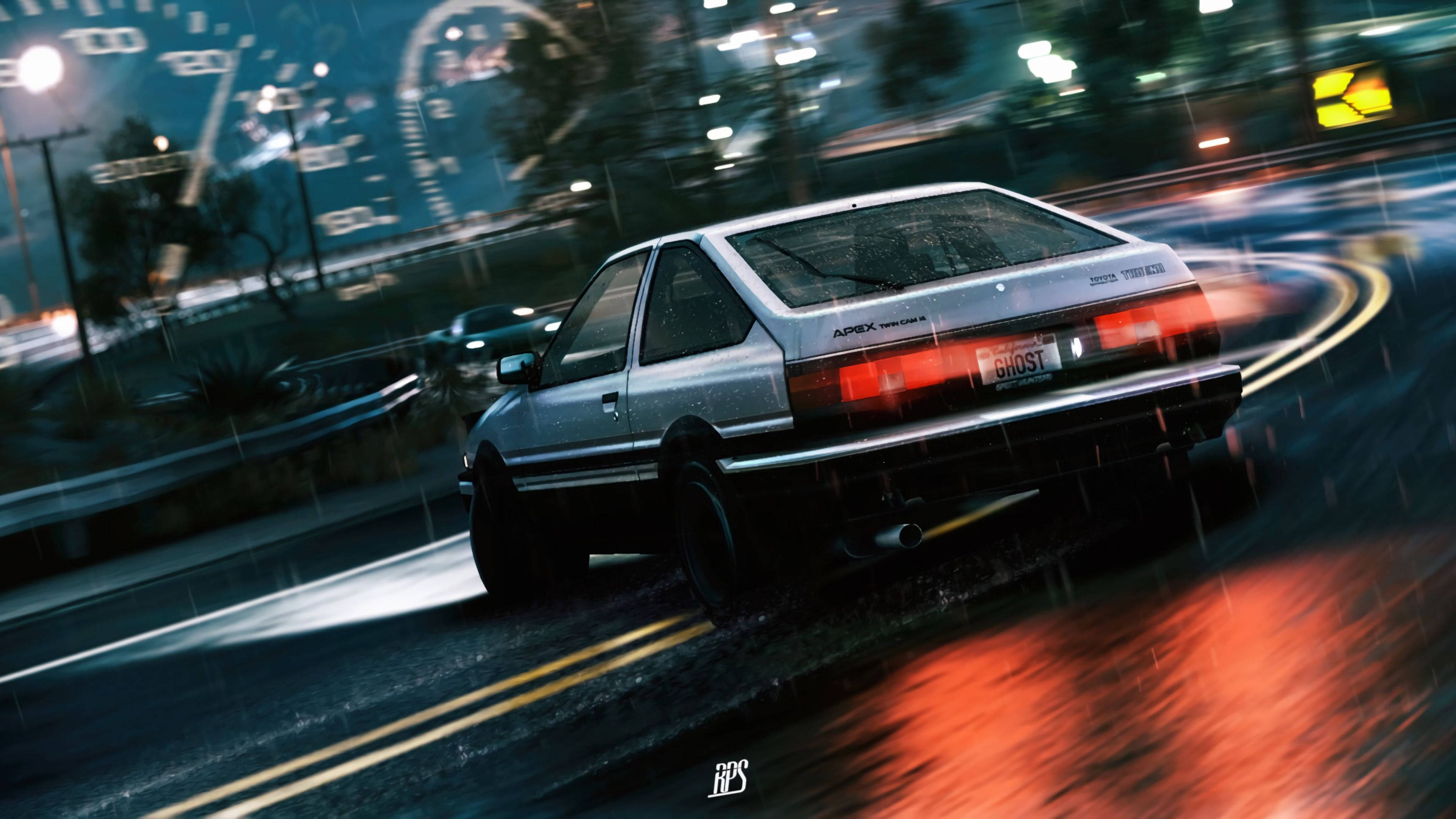 Αυτοκίνητα JDM Επιδεικνύουν Ικανότητες Drifting σε Νυχτερινούς Δρόμους Πόλης Ταπετσαρία
