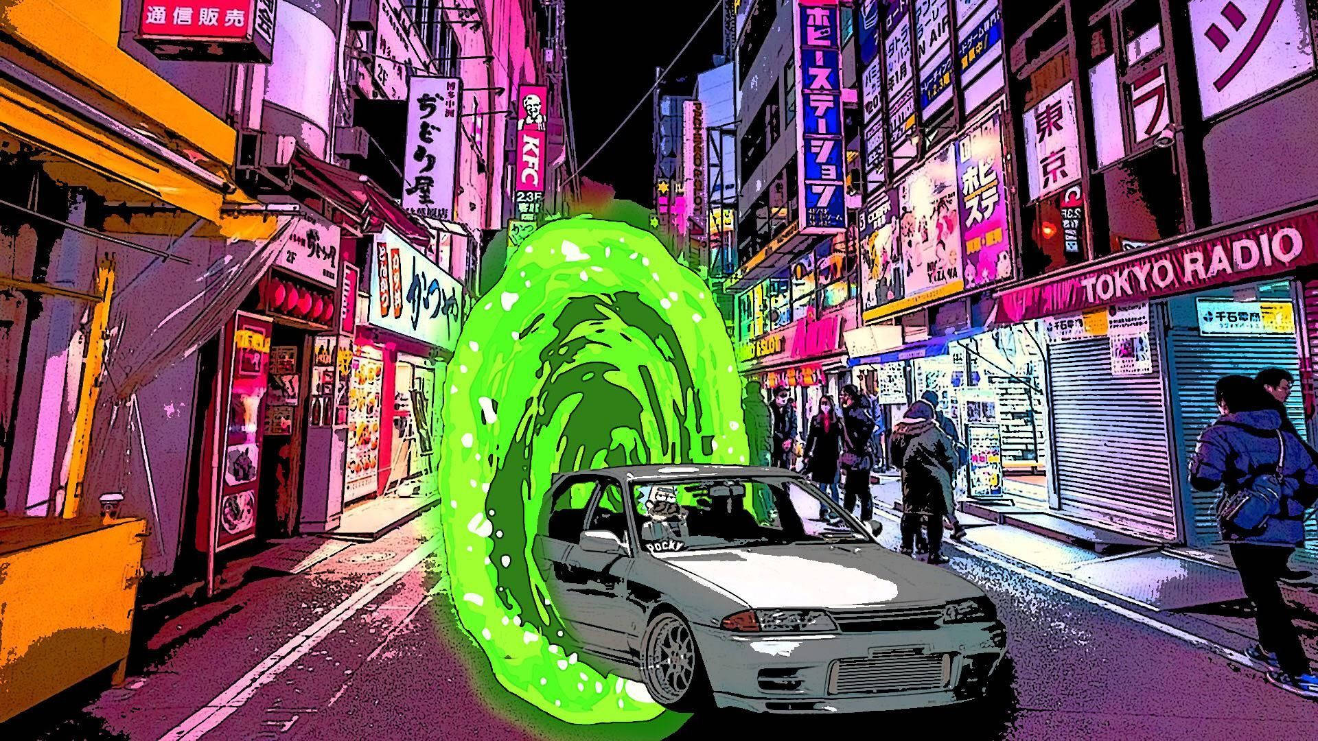 JDM Αισθητική Τέχνη Rick and Morty Ταπετσαρία