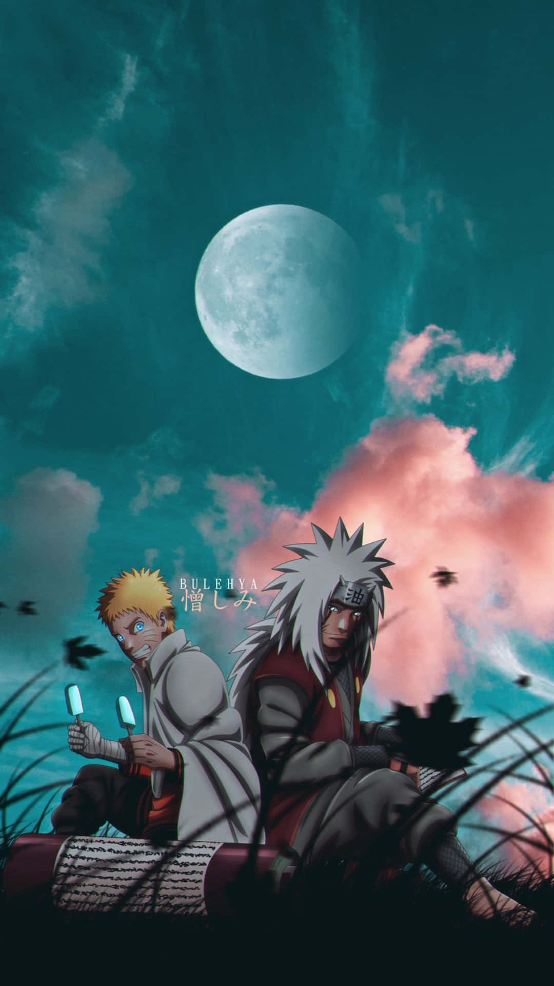 Κάτω από το Φεγγάρι Jiraiya και Naruto Αισθητική Κινητό Ταπετσαρία