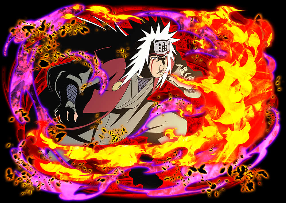 Jiraiya Τεχνική Φωτιάς Anime Τέχνη — Anime κινούμενο Ταπετσαρία