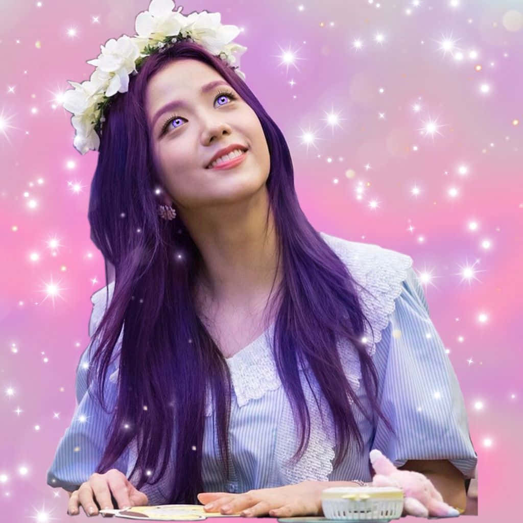 Jisoo Blackpink Μωβ Μάτια & Μαλλιά — Blackpink Ταπετσαρία