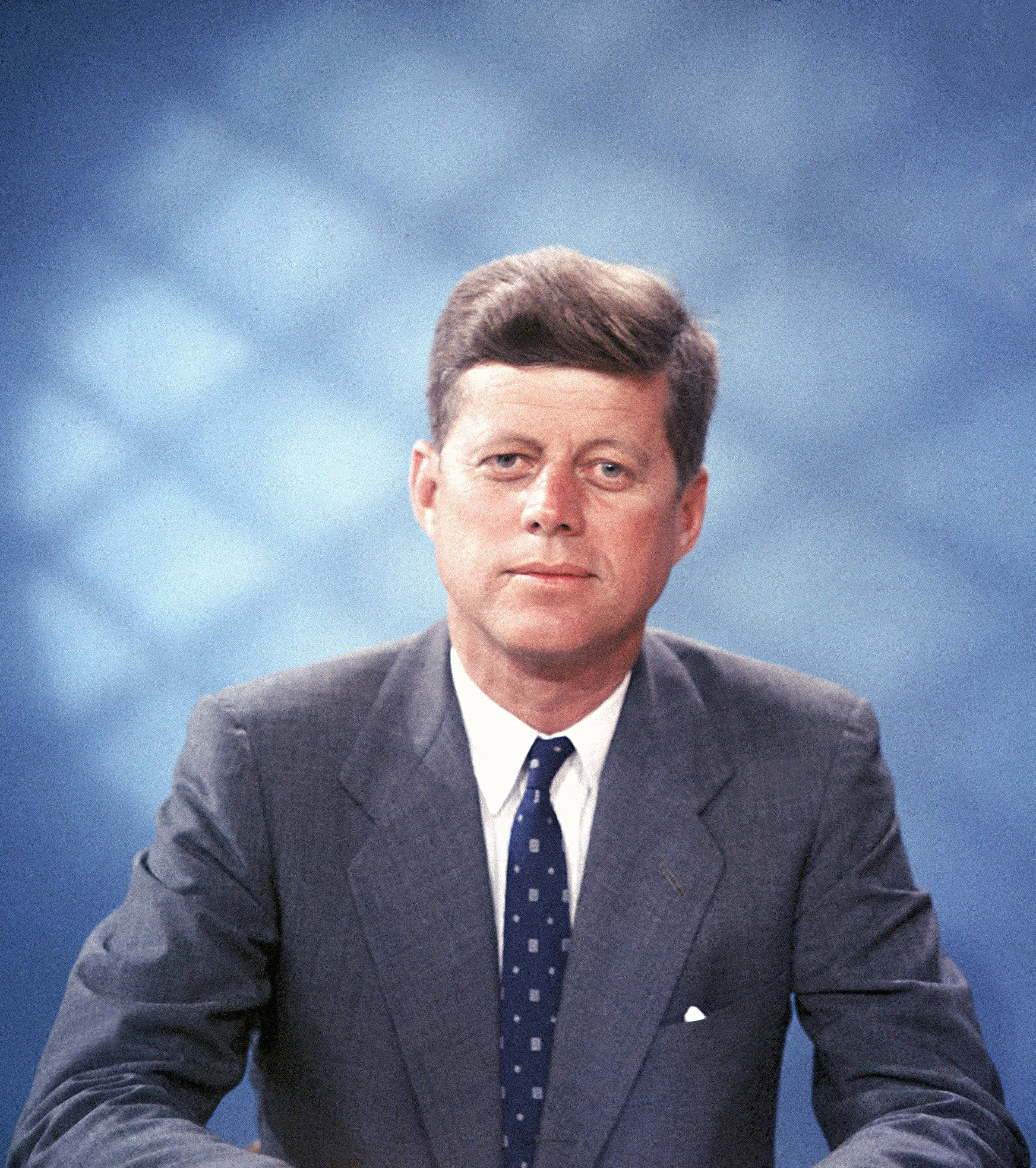 John F. Kennedy Μπλε Φόντο Ταπετσαρία