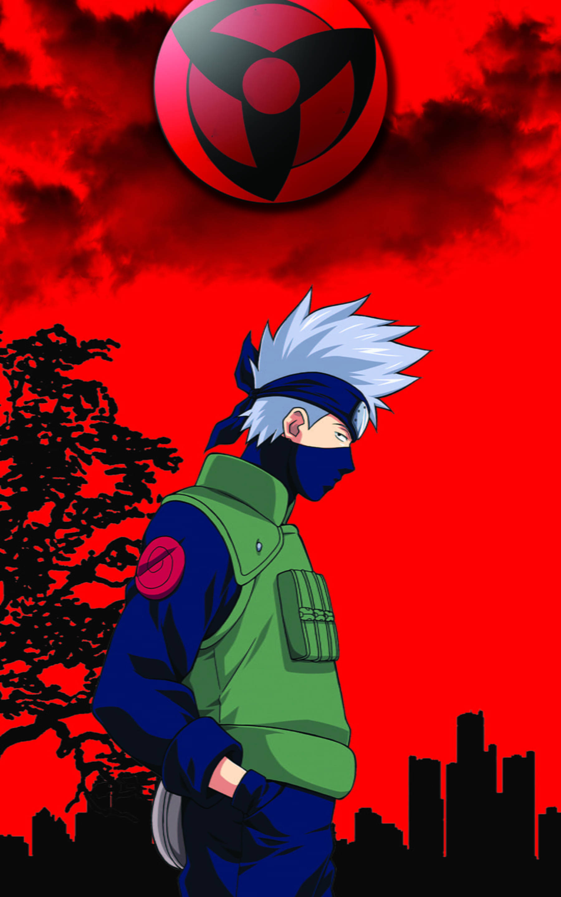 Κόκκινη Τέχνη Ψύχραιμος Kakashi Ταπετσαρία