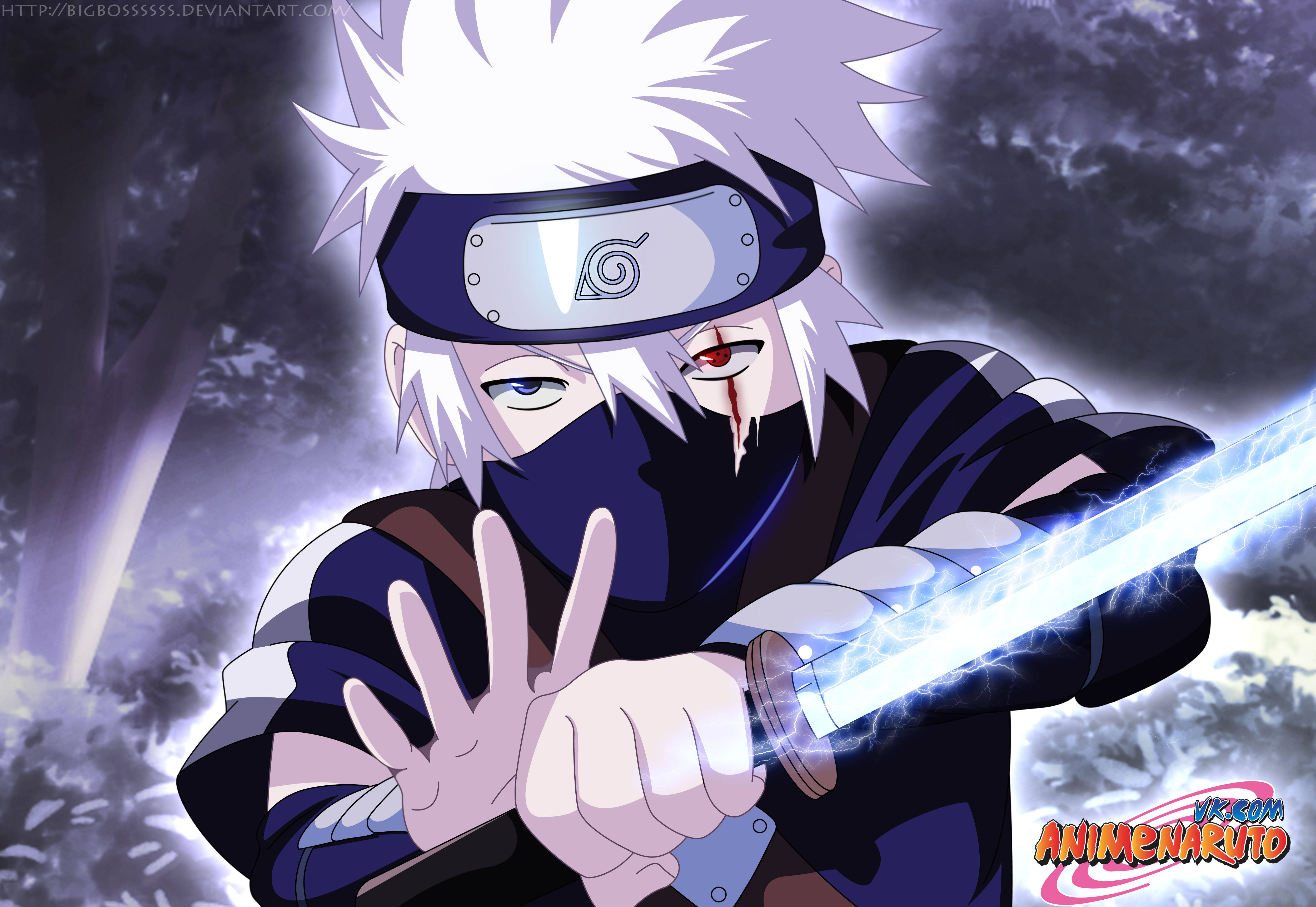 Kakashi 4K Λευκό Φως Chakra Sabre Ταπετσαρία