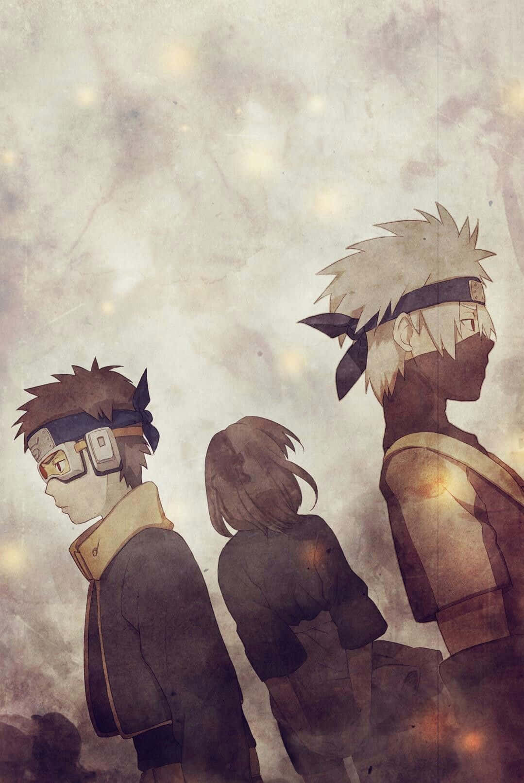 Kakashi και Obito με τη Rin Ταπετσαρία
