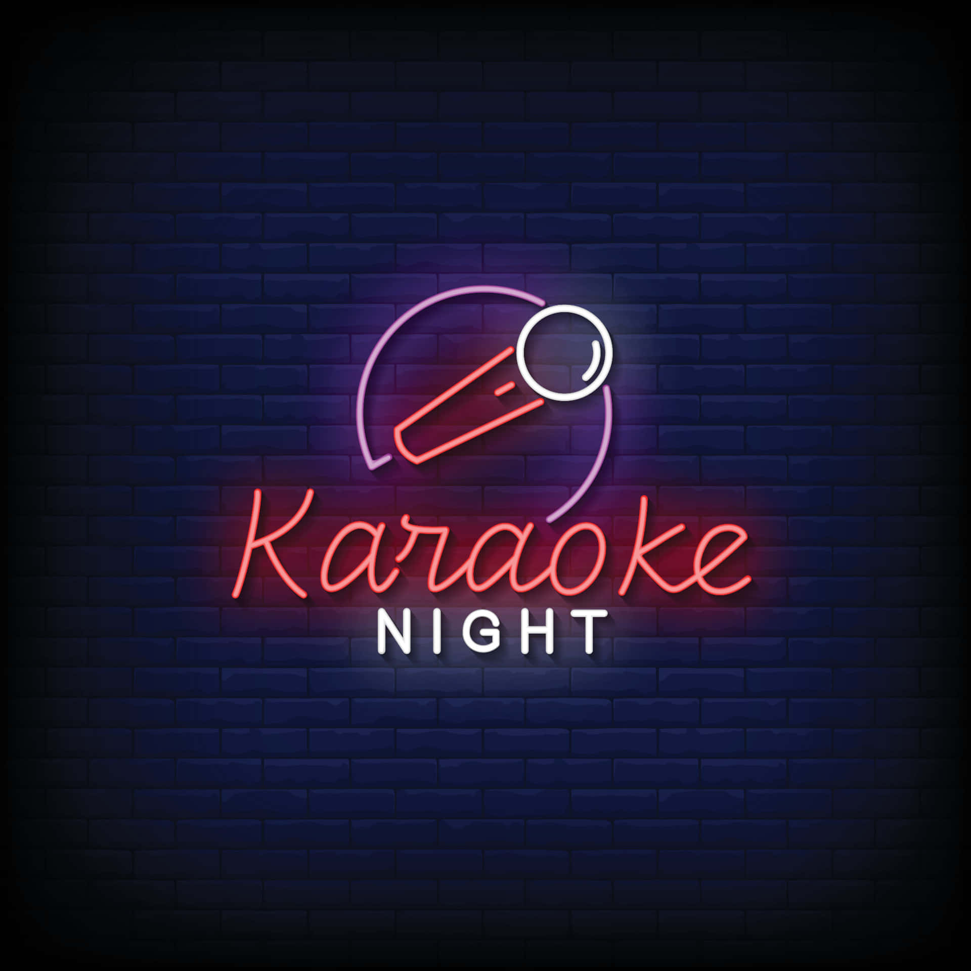 Φόντο νέον Karaoke Night Ταπετσαρία