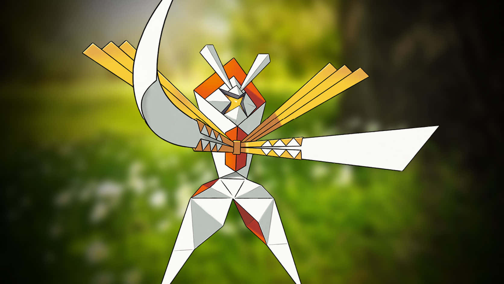 Kartana Pokemon Με Φόντο Τη Φύση Ταπετσαρία