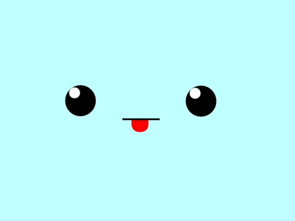 Φώτισε τη μέρα σου με ένα παστέλ μπλε kawaii πρόσωπο Ταπετσαρία