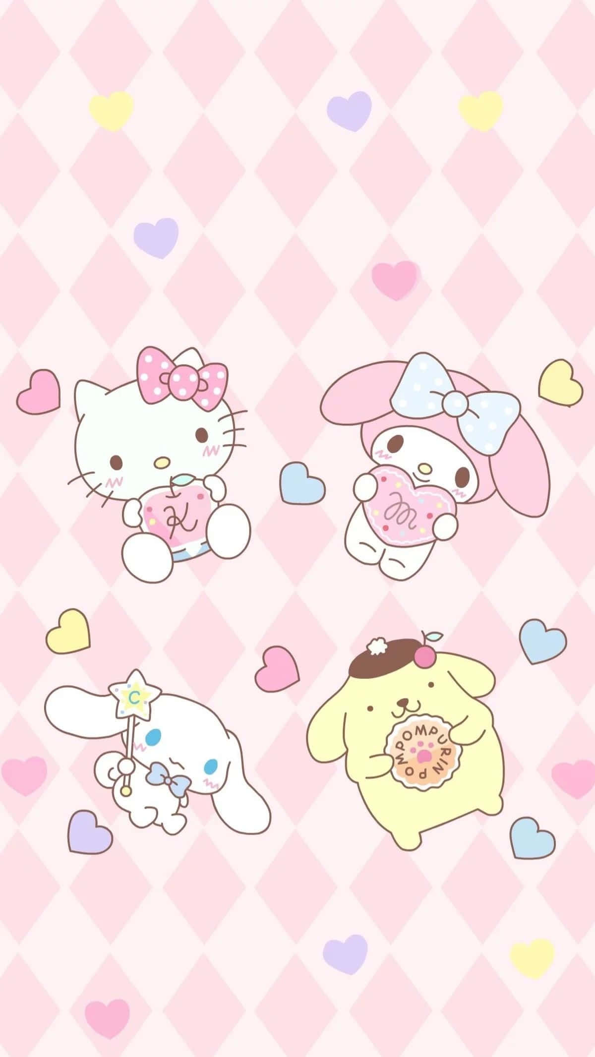 Δώσε Φως με το Kawaii Ροζ Ταπετσαρία