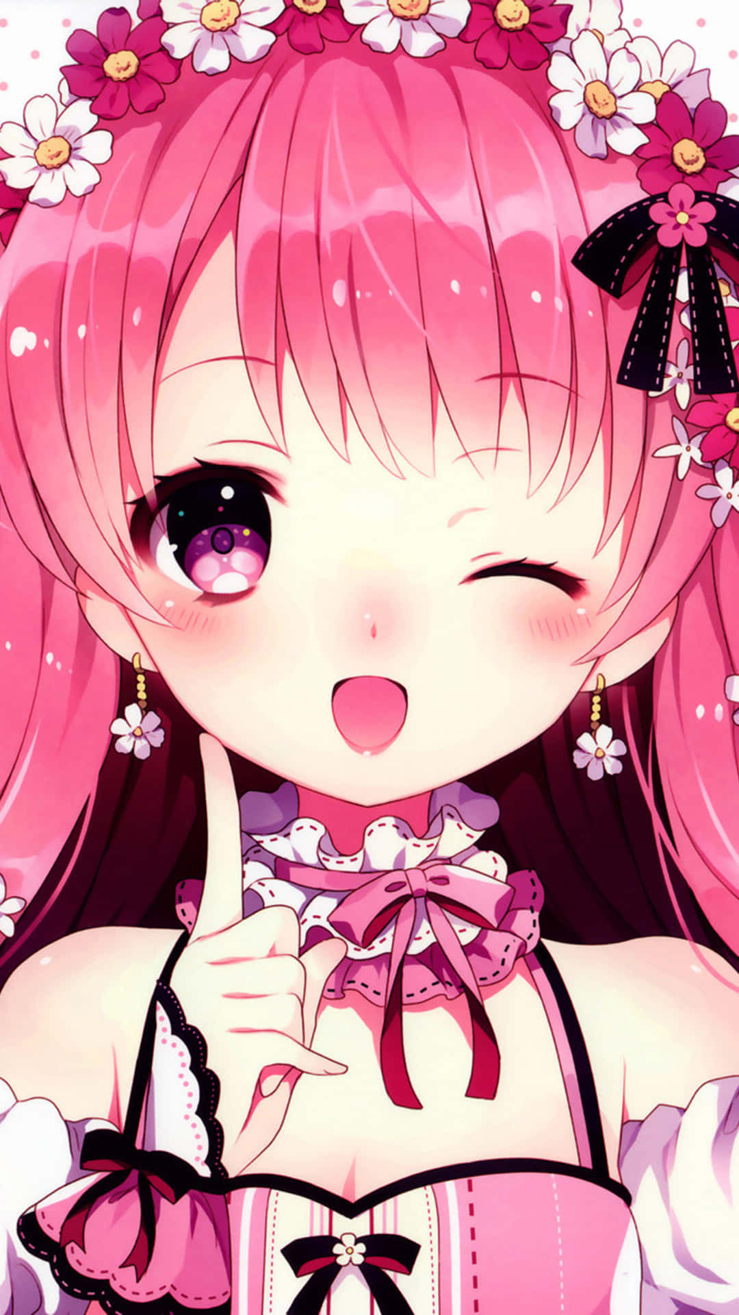 Χαριτωμένο Kawaii Anime Κορίτσι για Οθόνη iPhone Ταπετσαρία