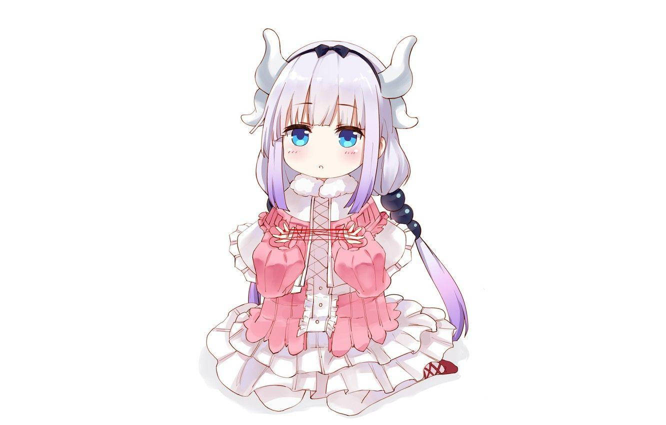 Kawaii Anime Kanna Kobayashi Γονατιστή Ταπετσαρία