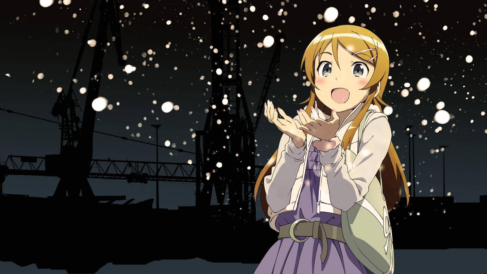 Kawaii Anime Kirino Kosaka με Φωτάκια που Επιπλέουν Ταπετσαρία