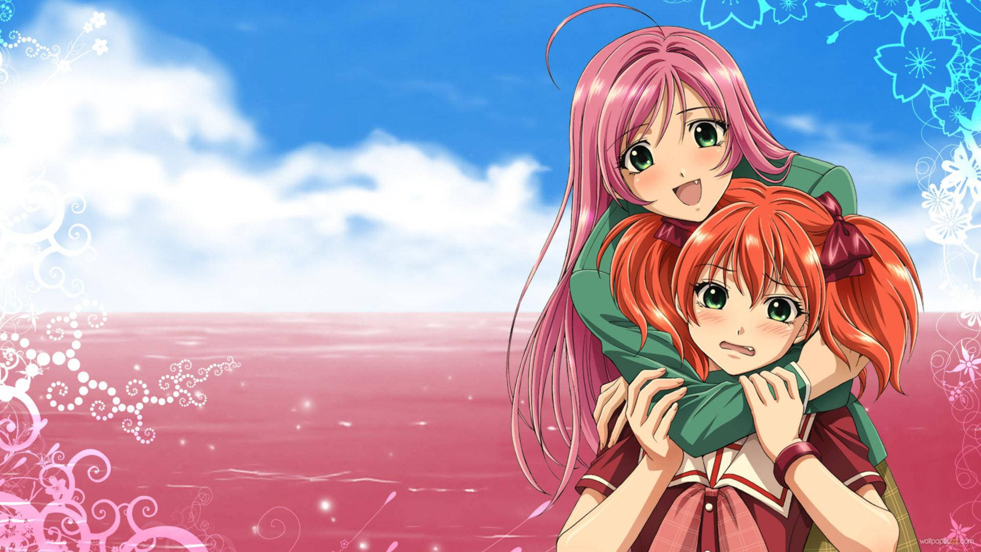 Kawaii Anime Rosario + Vampire Moka και Kokoa Ταπετσαρία