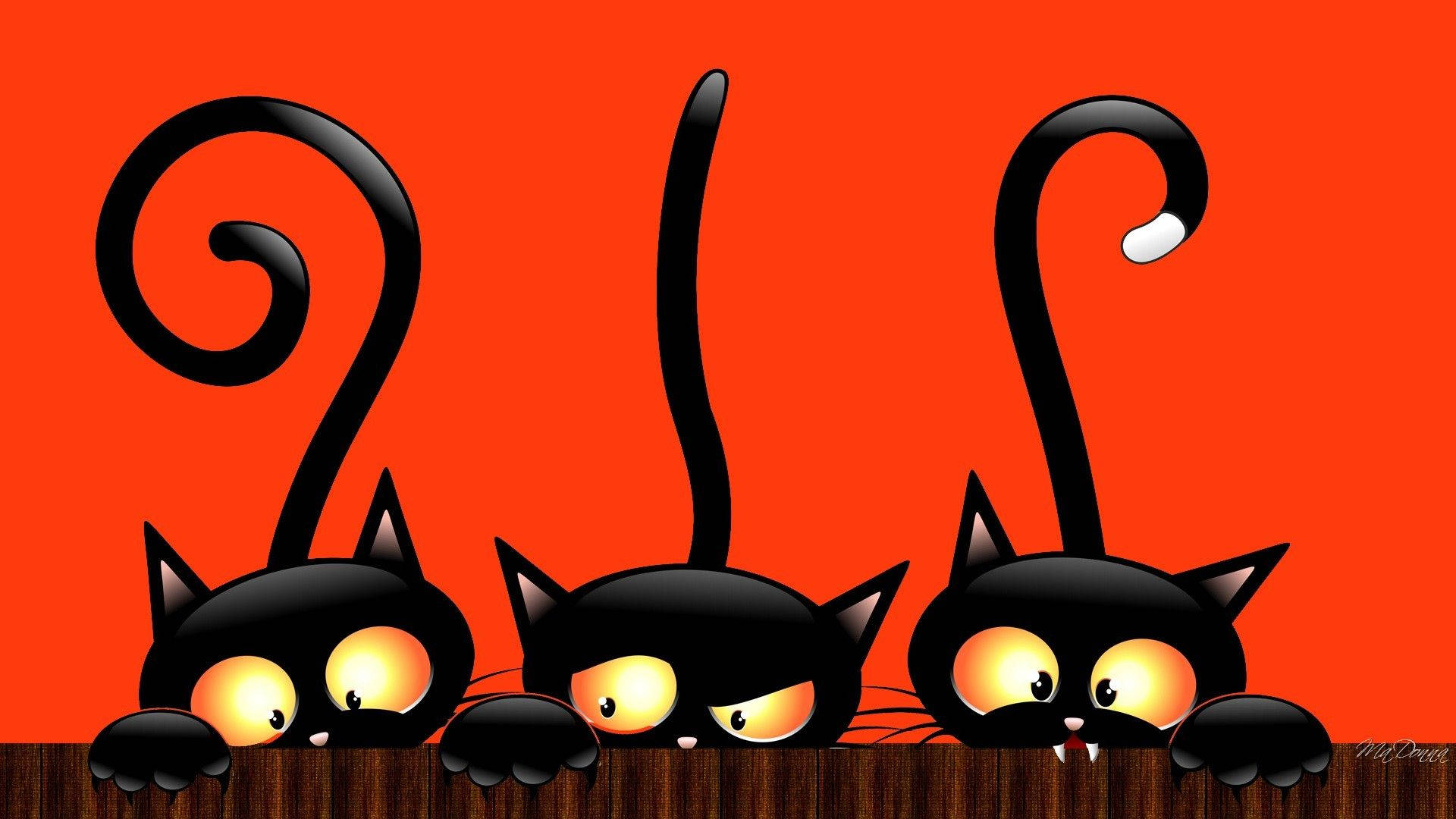 Kawaii Halloween Μαύρες Γάτες Ταπετσαρία