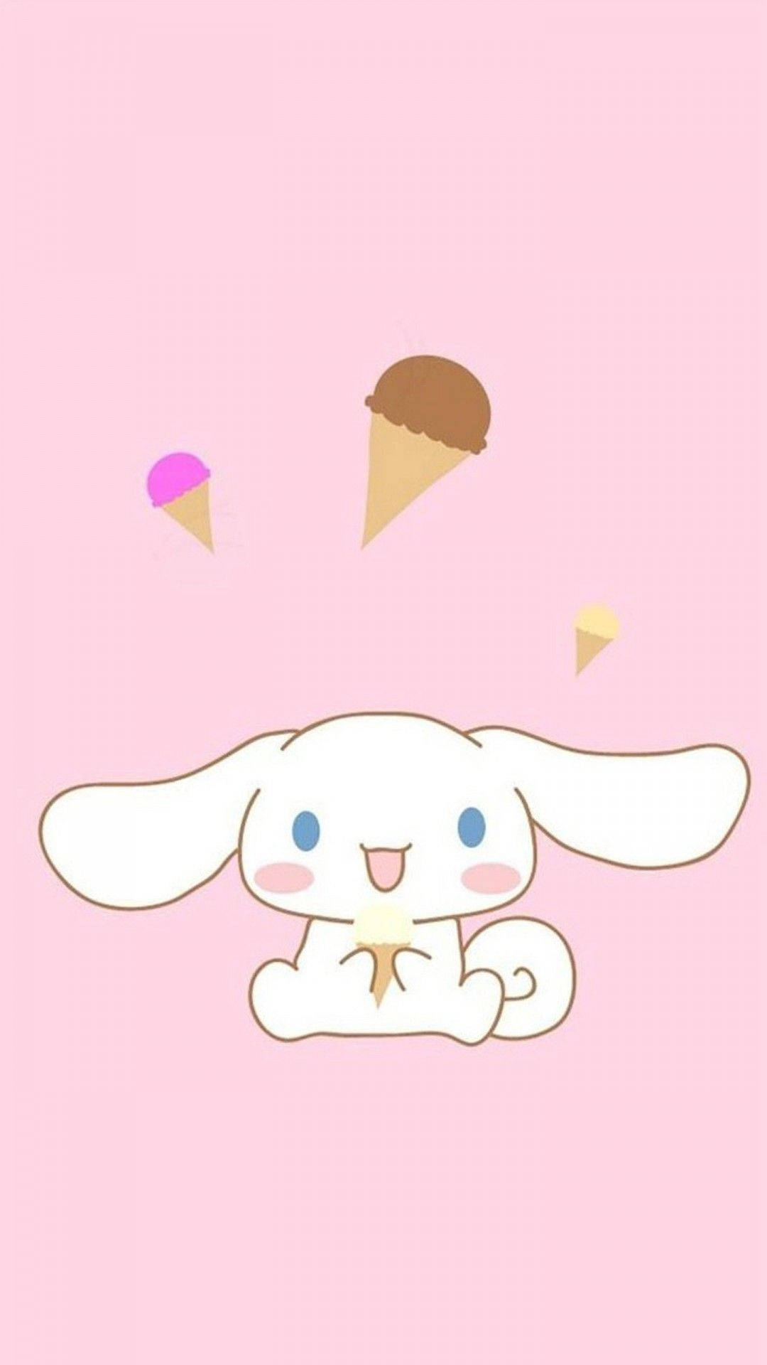 Kawaii HD Cinnamoroll Τρώει Παγωτό Ταπετσαρία