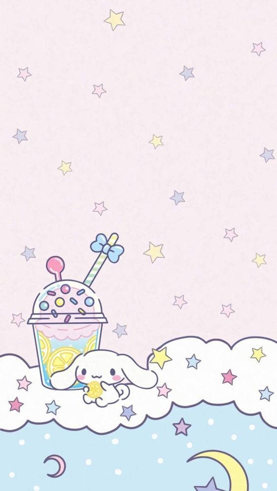 Kawaii HD Cinnamoroll και Αστέρια Ταπετσαρία