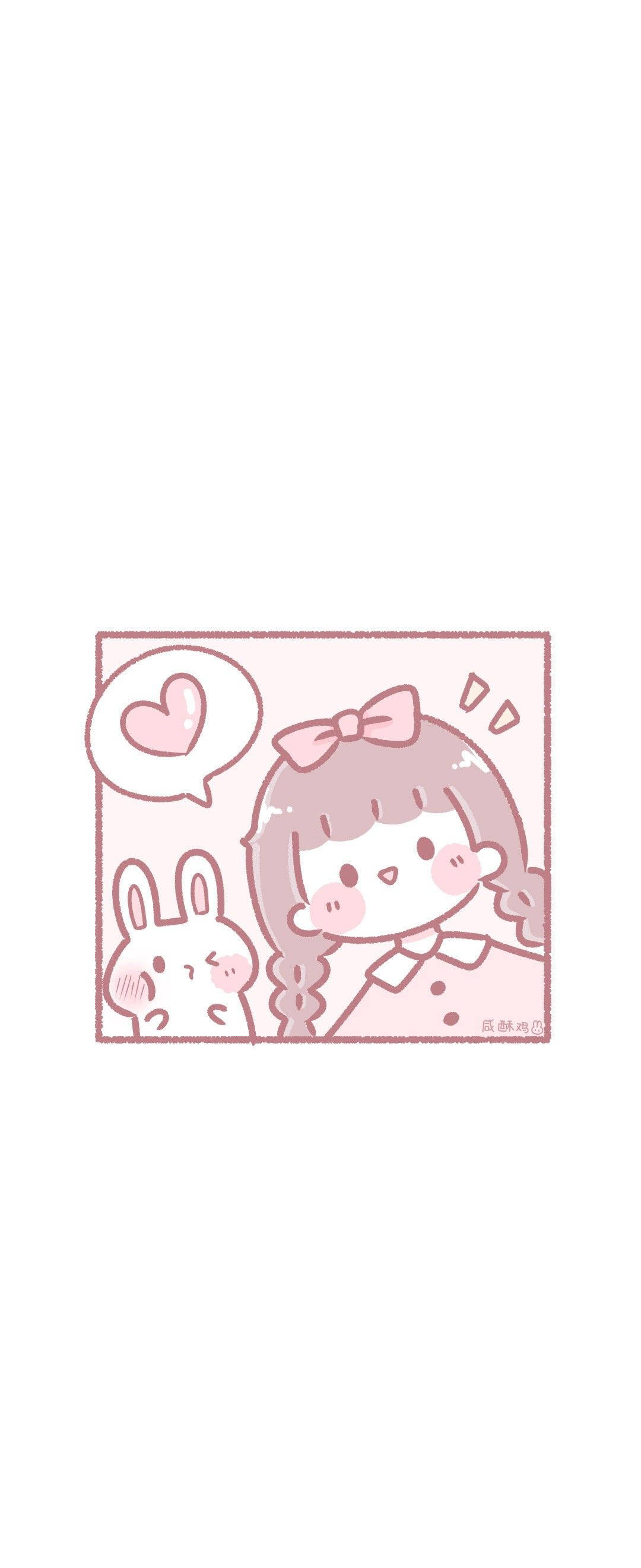 Μια χαρούμενη αρκούδα με χαριτωμένη kawaii αισθητική Ταπετσαρία