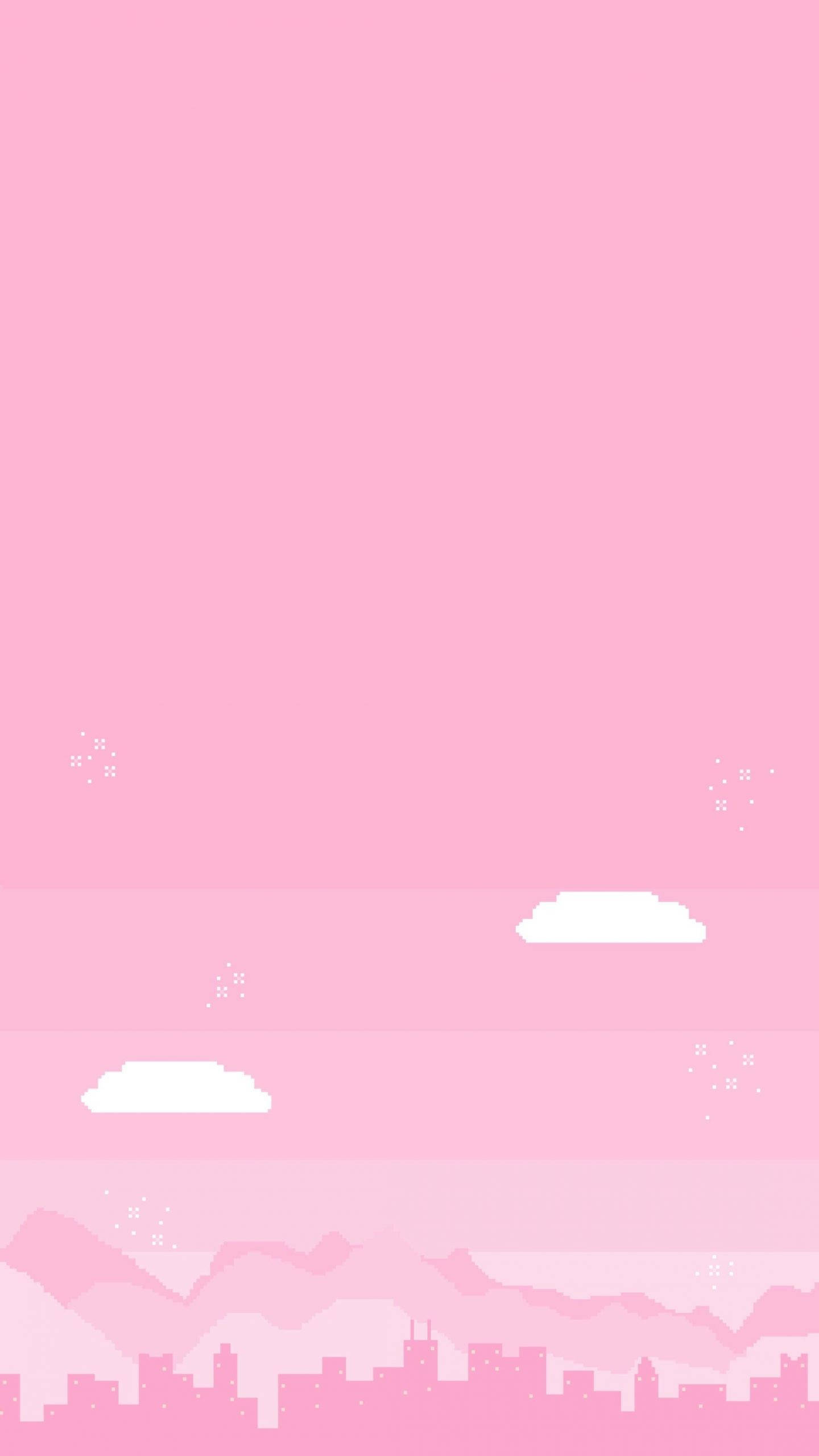 Ροζ Kawaii Πόλη Ταπετσαρία