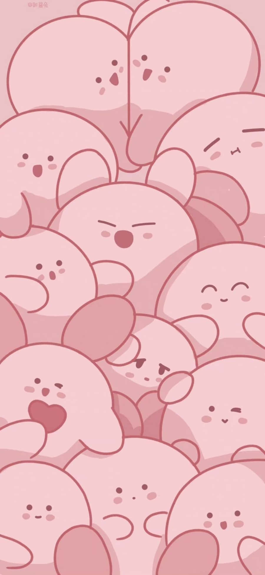 Αισθητικό Ροζ Kawaii Kirby Ταπετσαρία