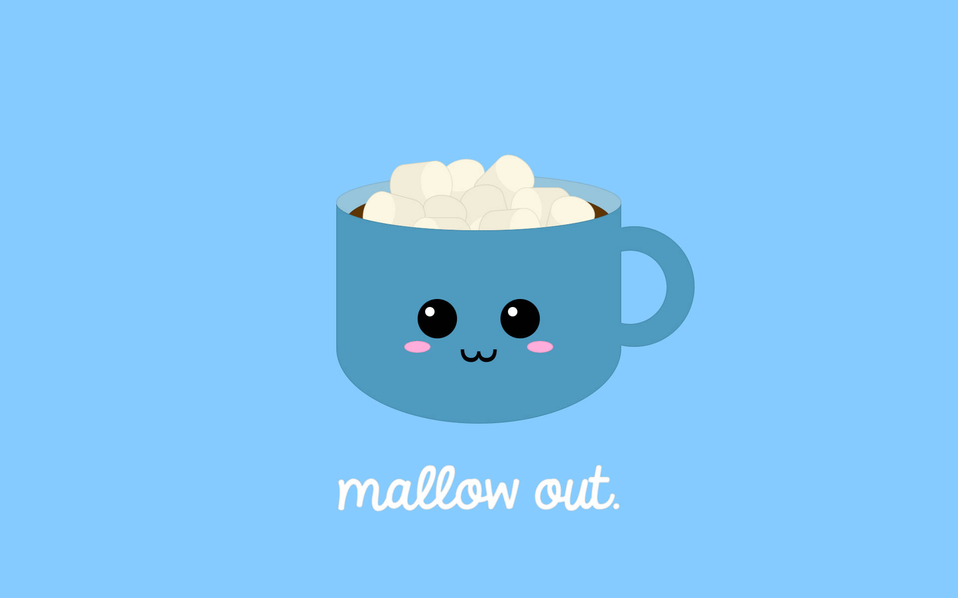 Χαριτωμένο kawaii φλιτζάνι marshmallow Ταπετσαρία