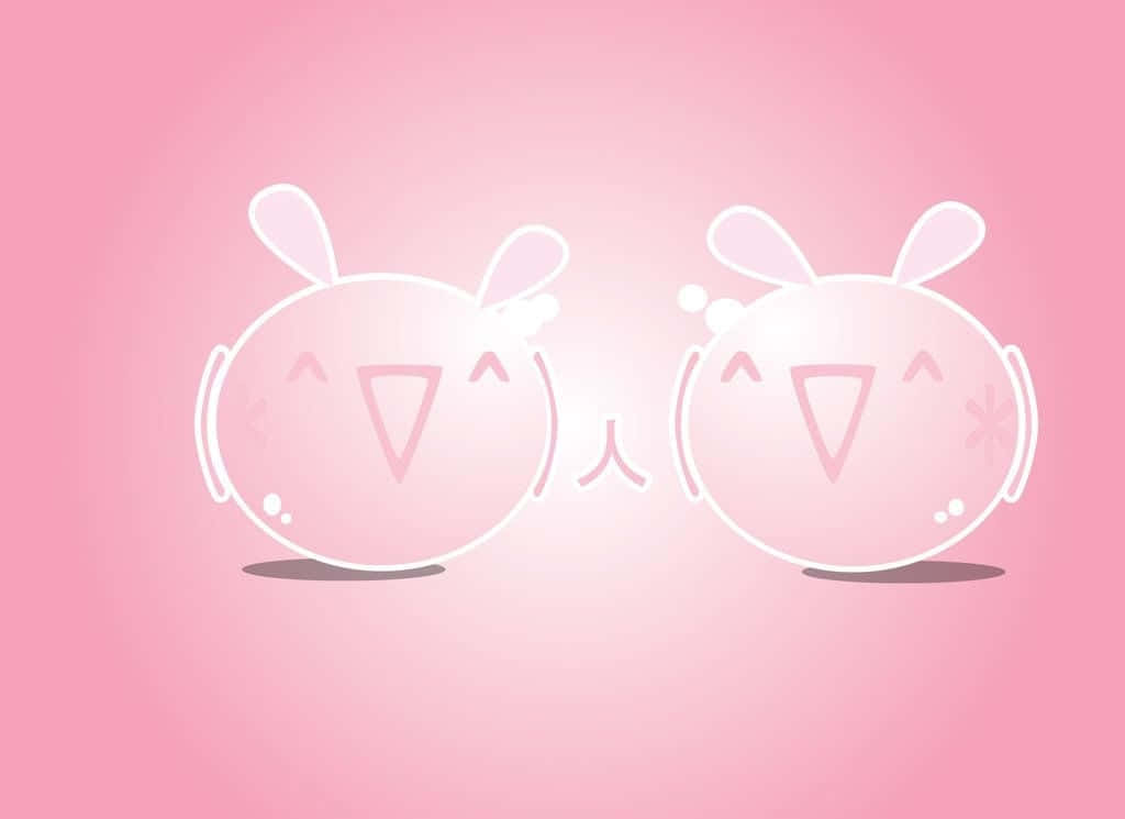 Χαριτωμένο και Αξιολάτρευτο Ροζ Kawaii Φόντο Ταπετσαρία