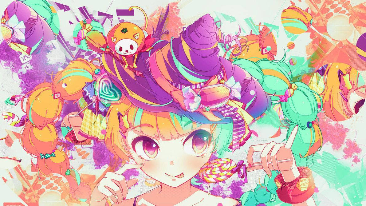 Νόστιμες kawaii-style λιχουδιές μάγισσας Ταπετσαρία