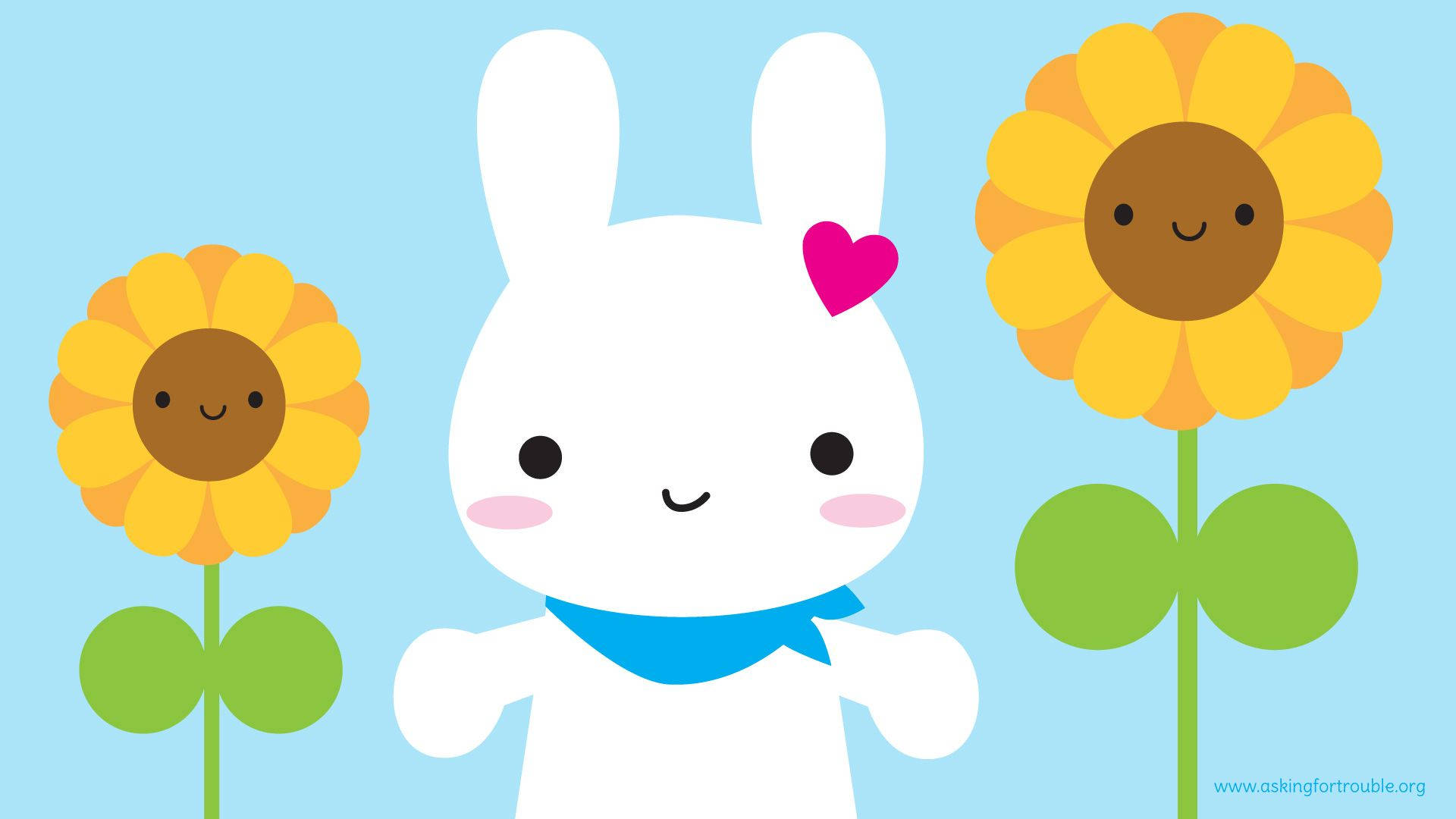 Δώσε Χαρά και Ηλιοφάνεια Σαν Αυτό το Kawaii Κουνελάκι Ταπετσαρία