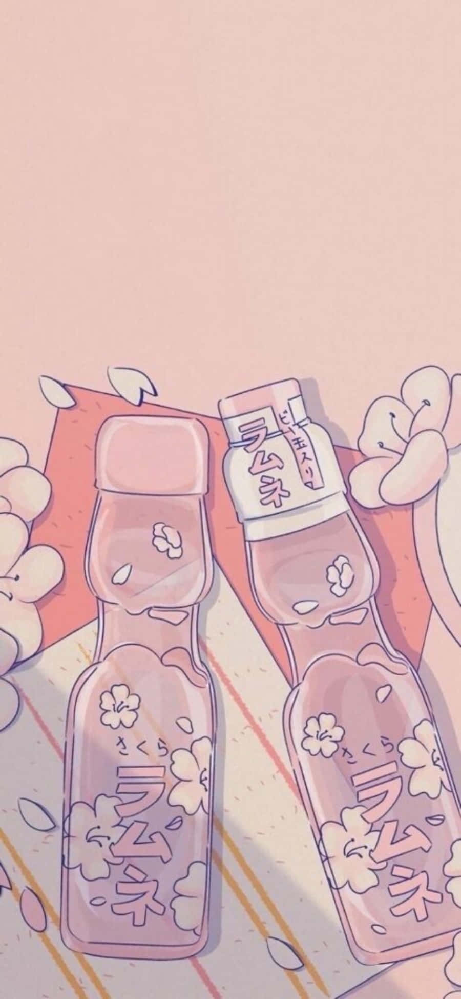 Αισθητικά Ροζ Kawaii Εμφιαλωμένα Ποτά Ταπετσαρία