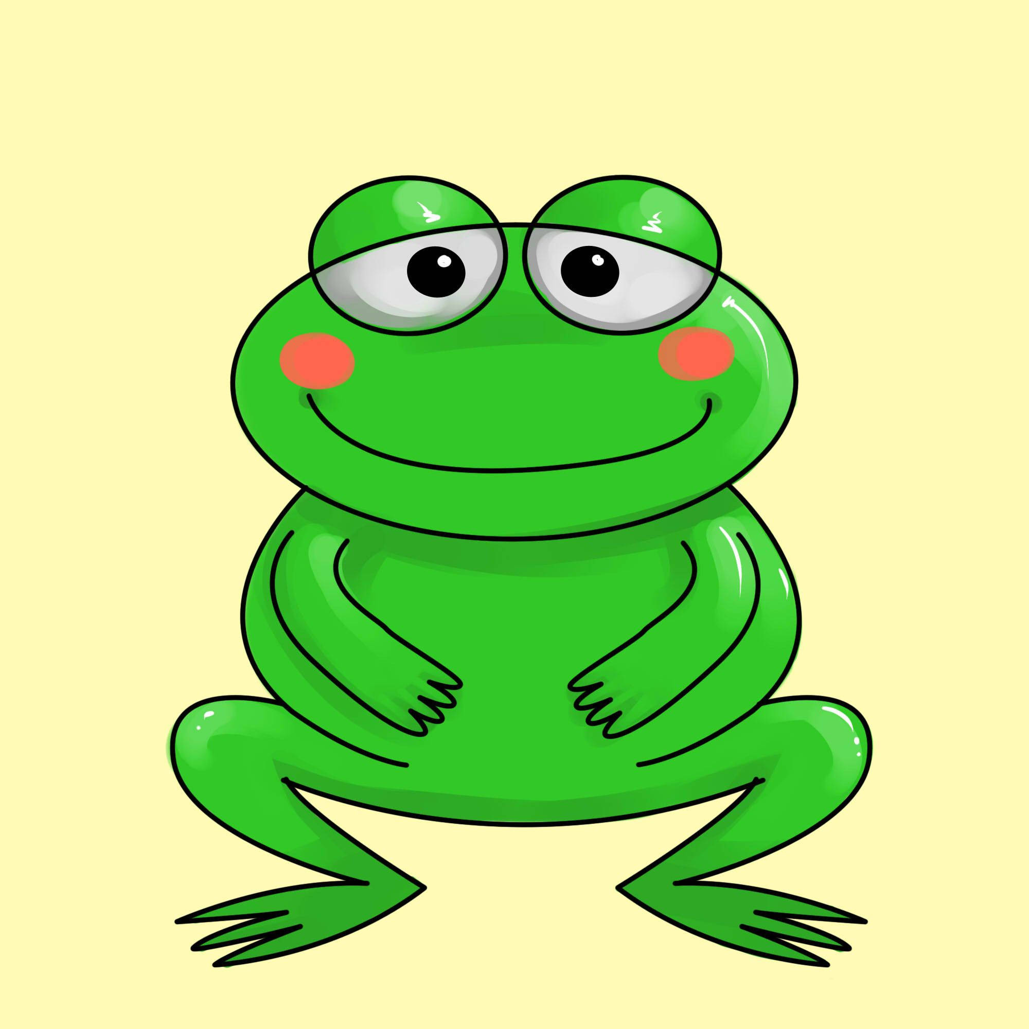 Kawaii βάτραχος με γεμάτο στομάχι Ταπετσαρία