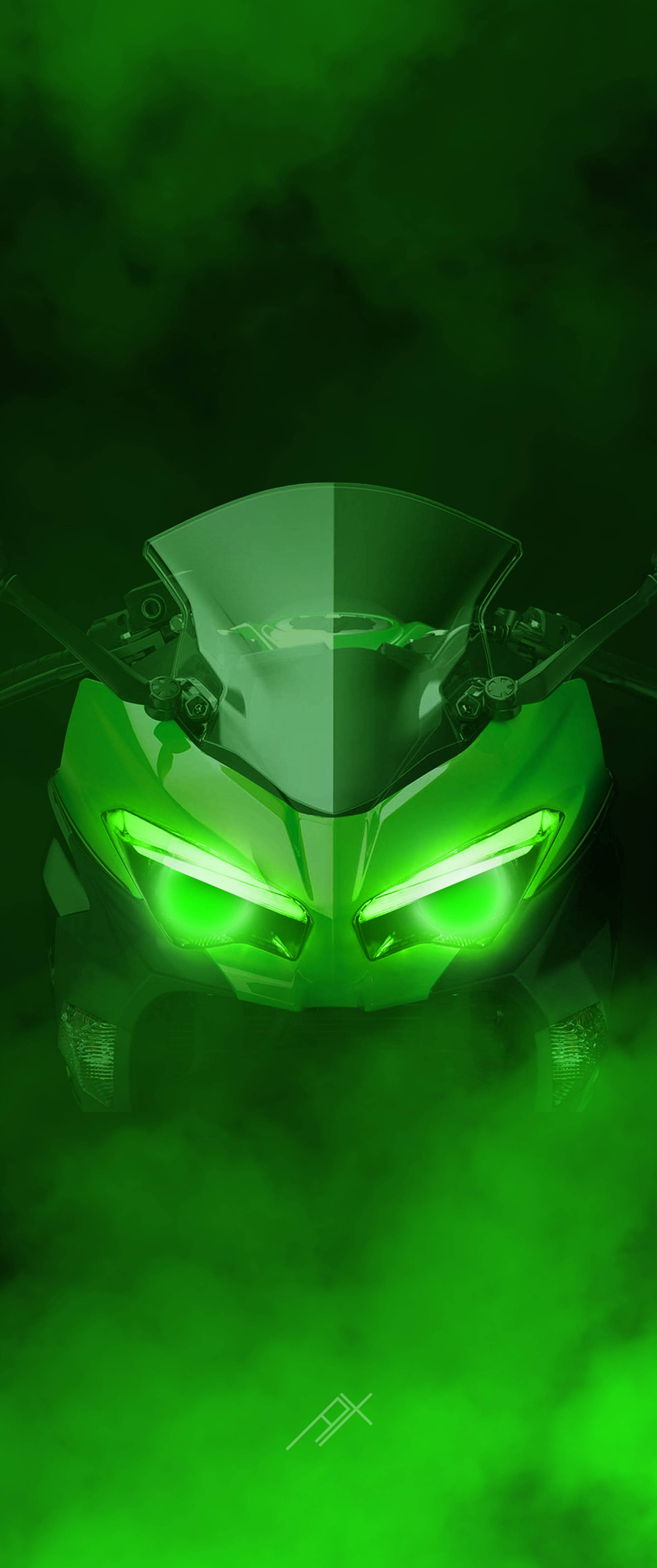 Kawasaki H2r Πράσινος Καπνός Ταπετσαρία