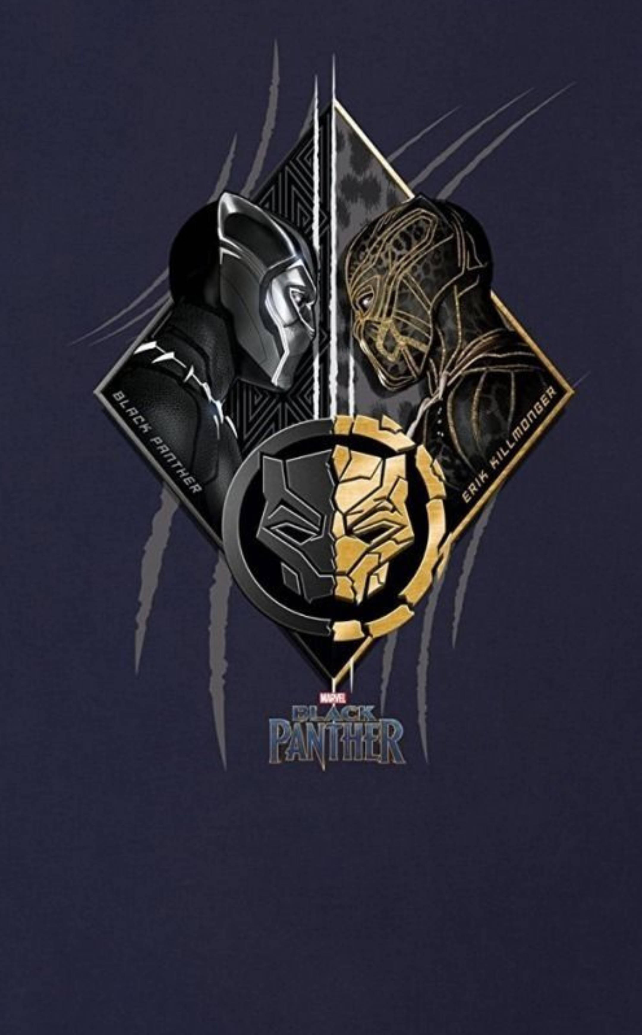 Killmonger Και Black Panther Τέχνη Ταπετσαρία