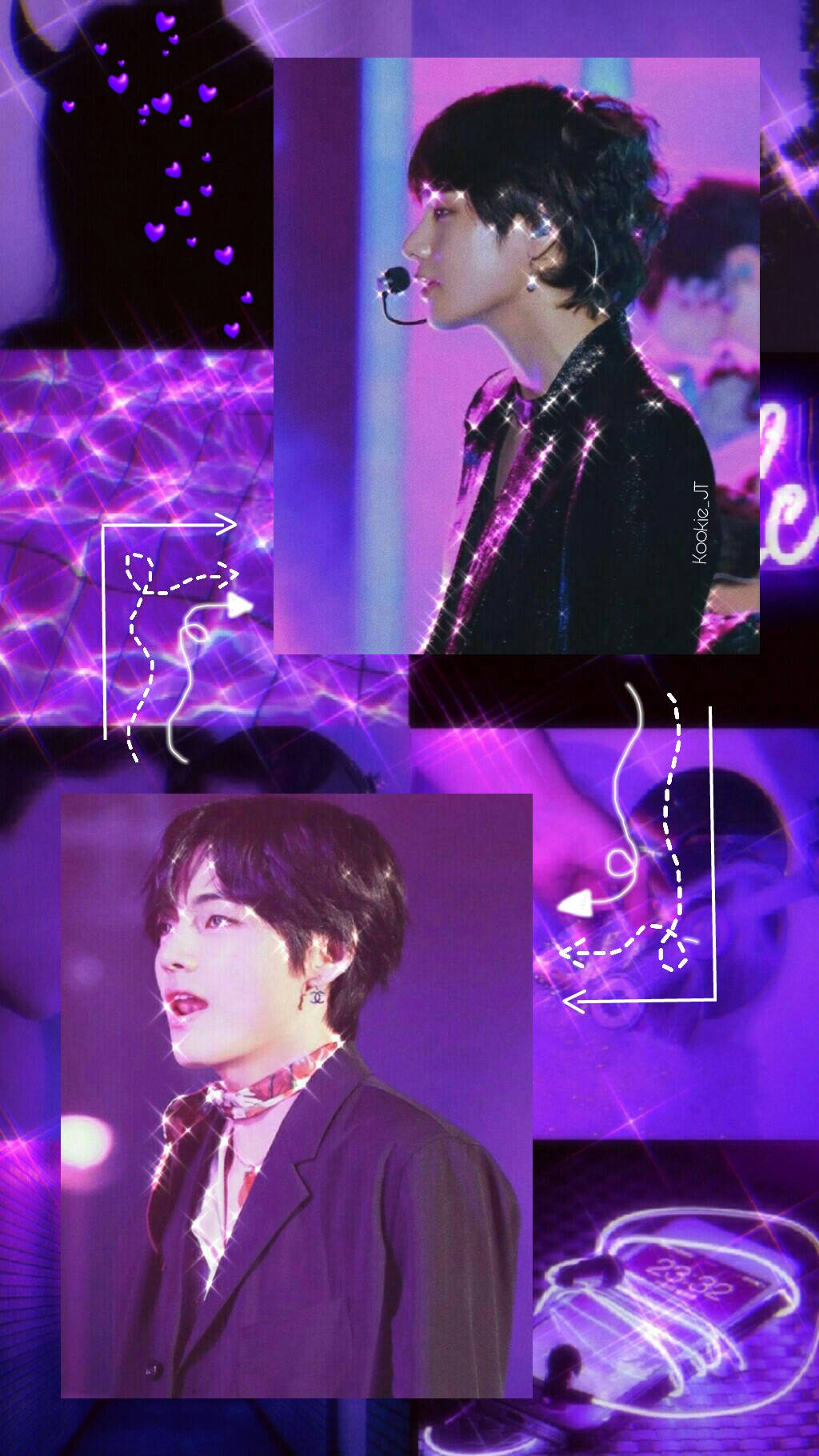 Kim Taehyung Παστέλ Μωβ Ταπετσαρία