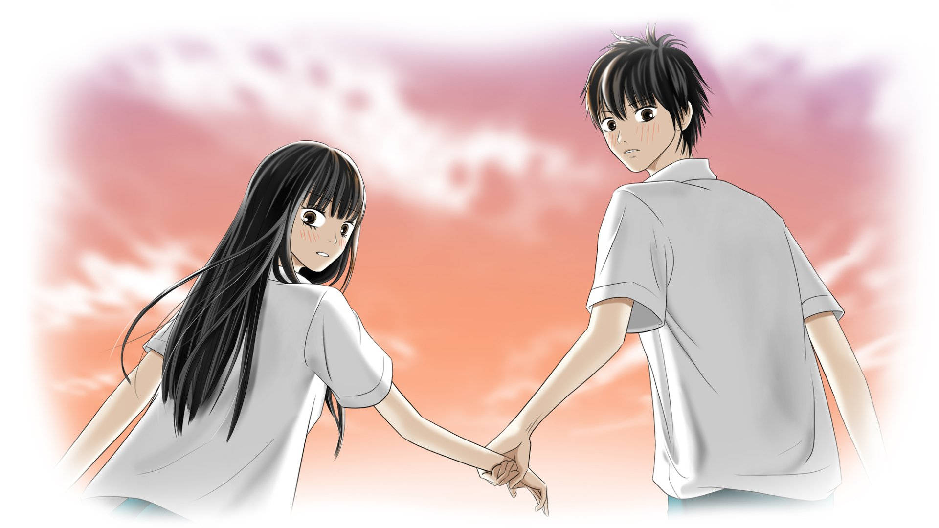 Ανιμέ ζευγάρι: Μια στιγμή αγάπης από το Kimi ni Todoke Ταπετσαρία