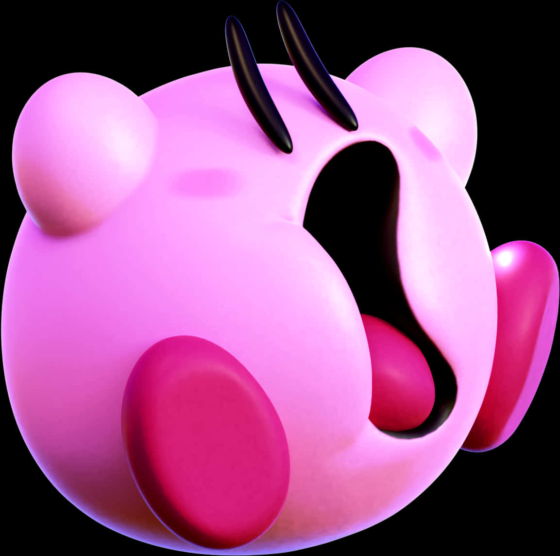 Ροζ απόδοση χαρακτήρα Kirby Ταπετσαρία