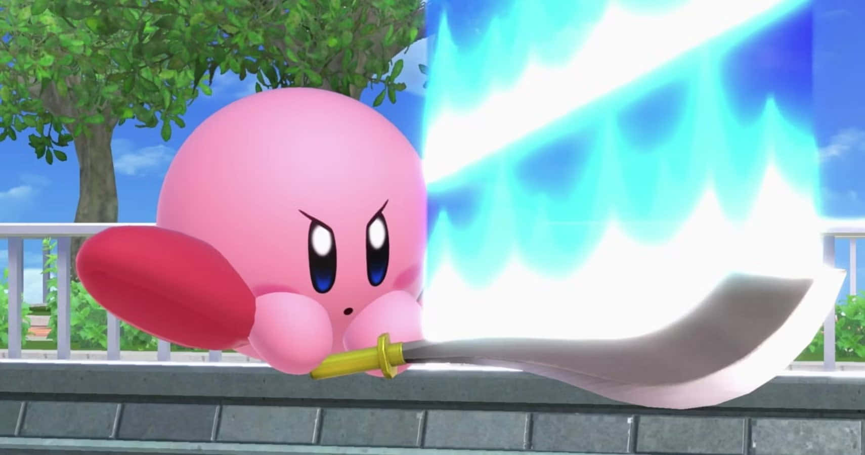 Ένας γεμάτος ενέργεια Kirby που απολαμβάνει τις περιπέτειές του στη Χώρα των Ονείρων Ταπετσαρία