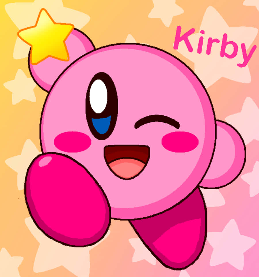 Χαριτωμένο και αξιολάτρευτο Kirby έτοιμο να γίνει φίλος σου! Ταπετσαρία