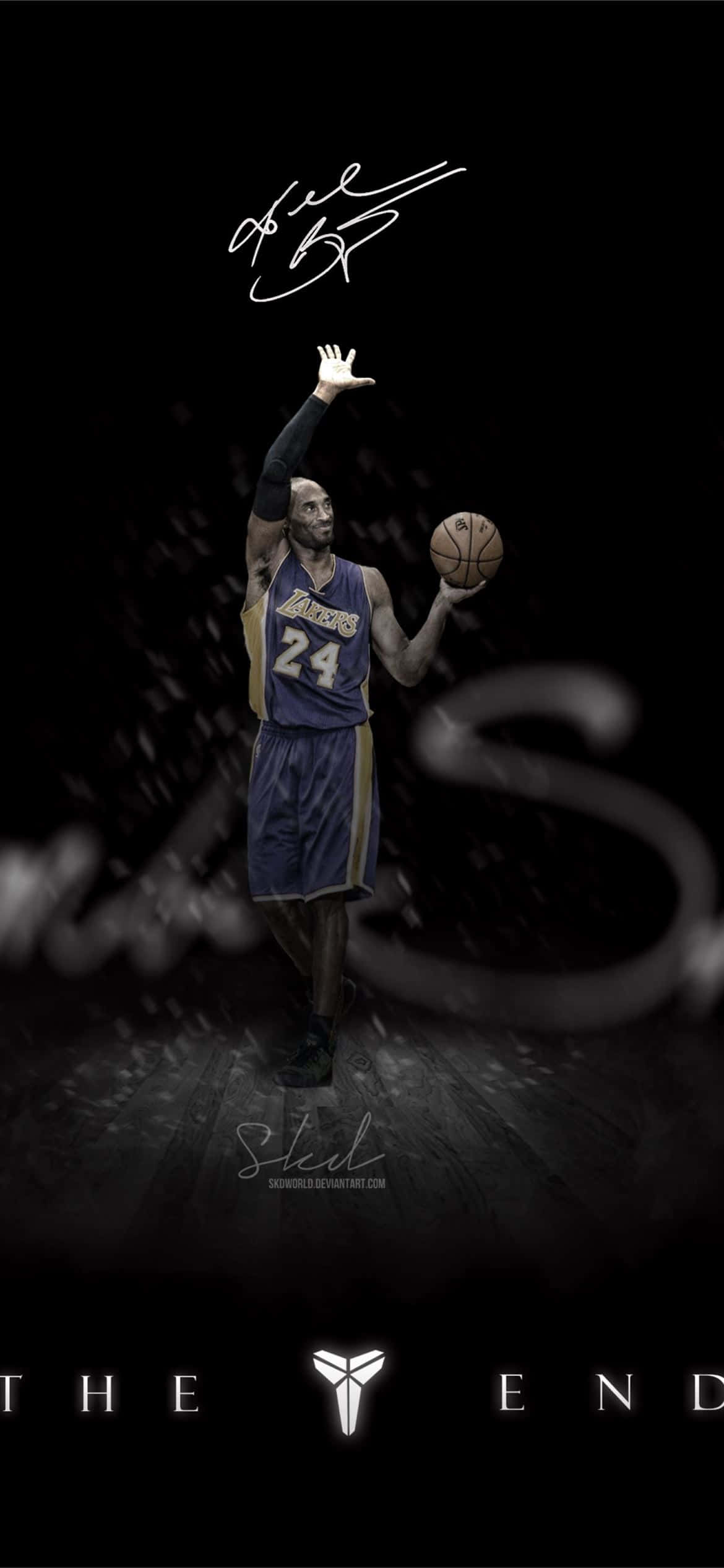 Ο Kobe Bryant ντριμπλάρει την μπάλα κατά τη διάρκεια ενός αγώνα Ταπετσαρία
