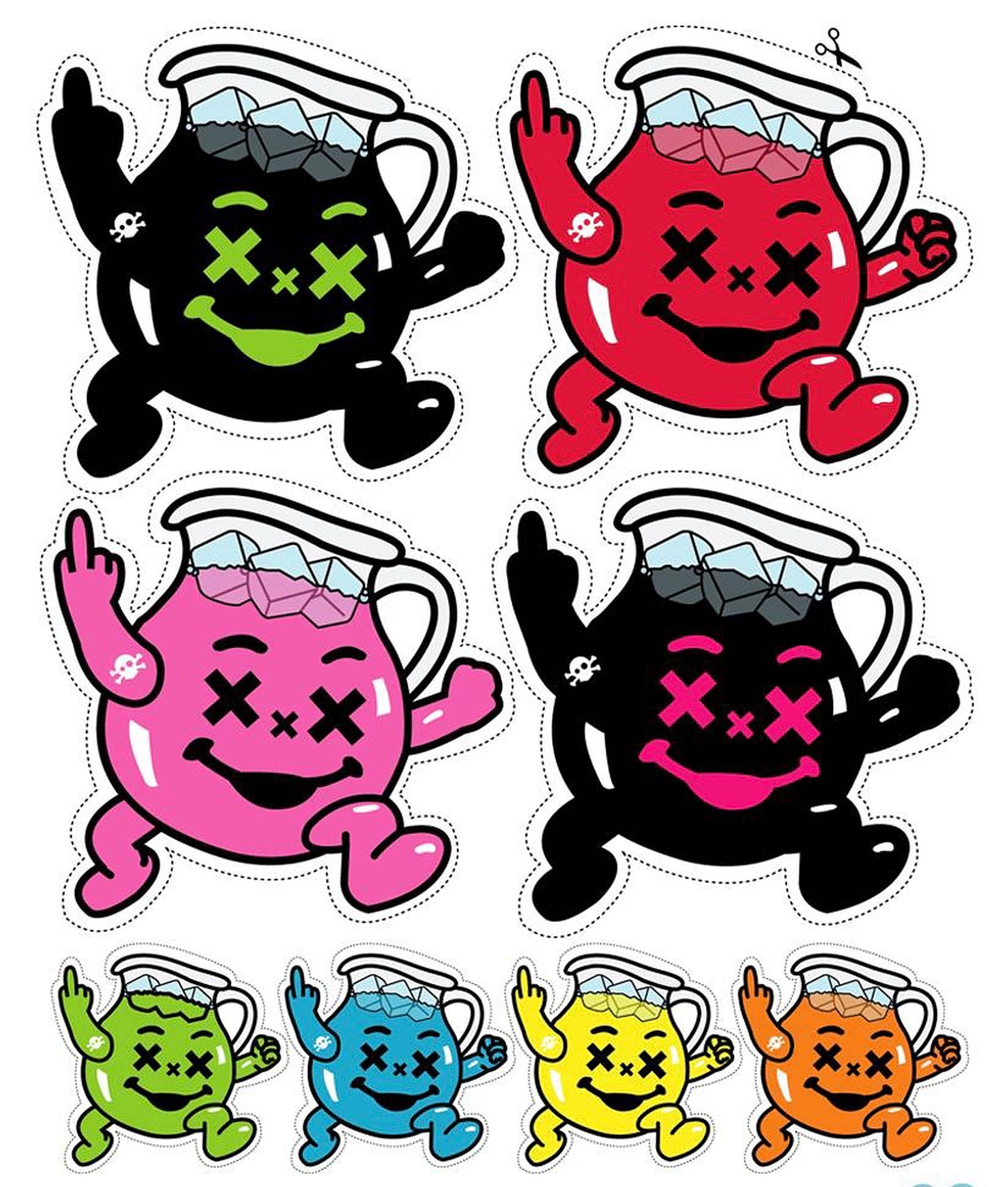 Kool Aid Man σε διάφορα χρώματα Ταπετσαρία