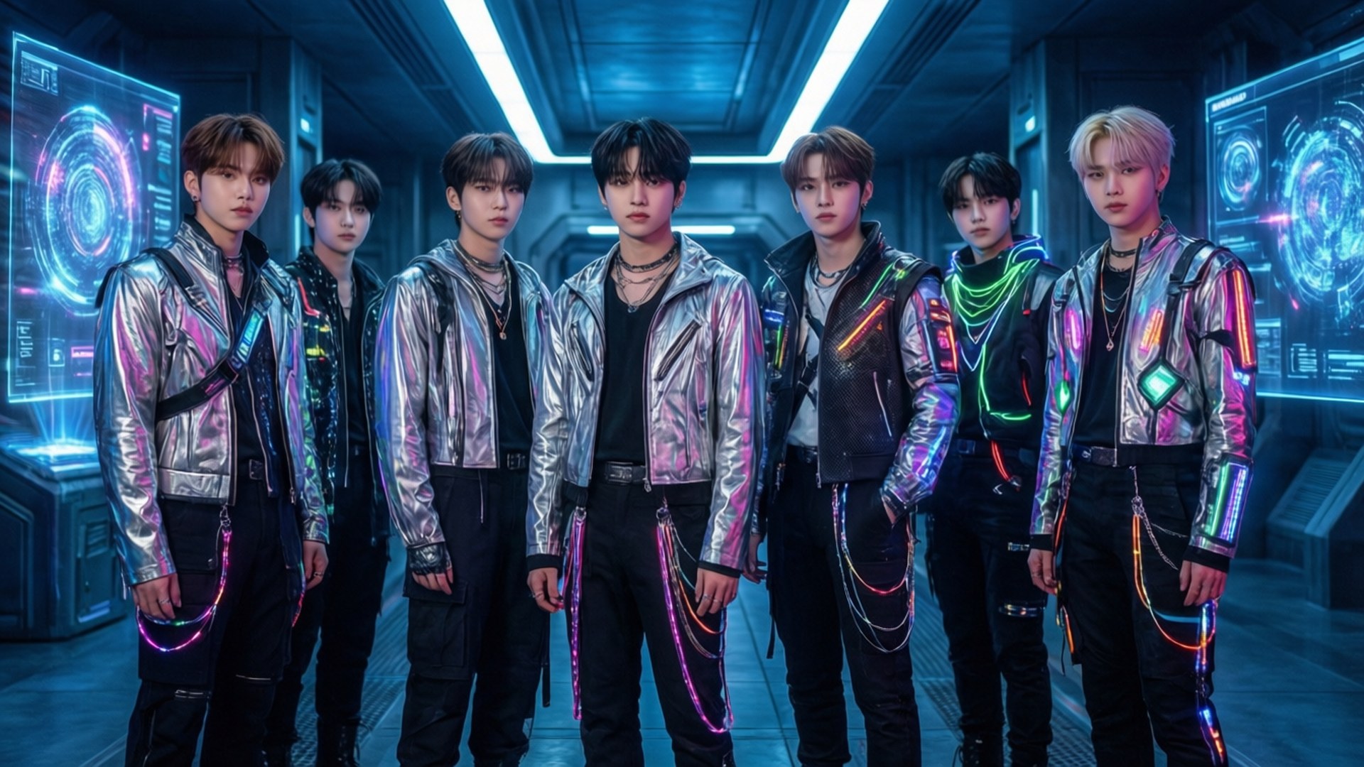Φουτουριστικό Kpop Cyberpunk Ταπετσαρία