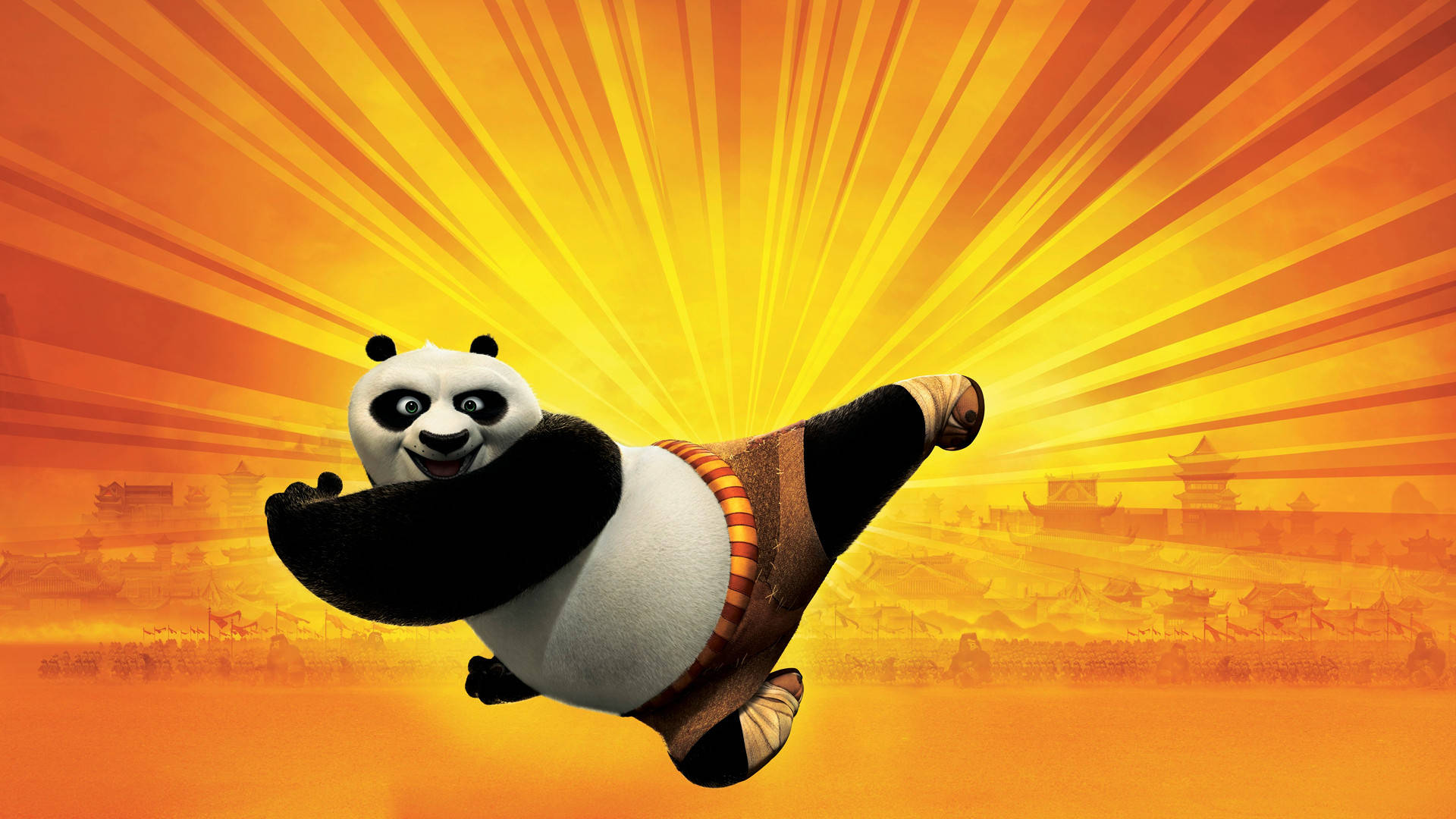 Kung Fu Panda Εκτελεί Ένα Δυνατό Λάκτισμα — Πάντα Ταπετσαρία