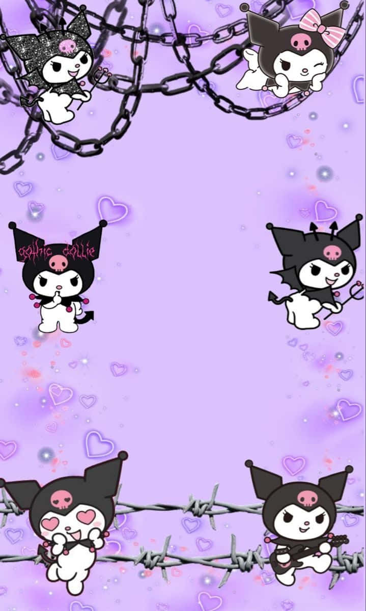 Kuromi iPhone Μωβ Αισθητικές Αλυσίδες Ταπετσαρία