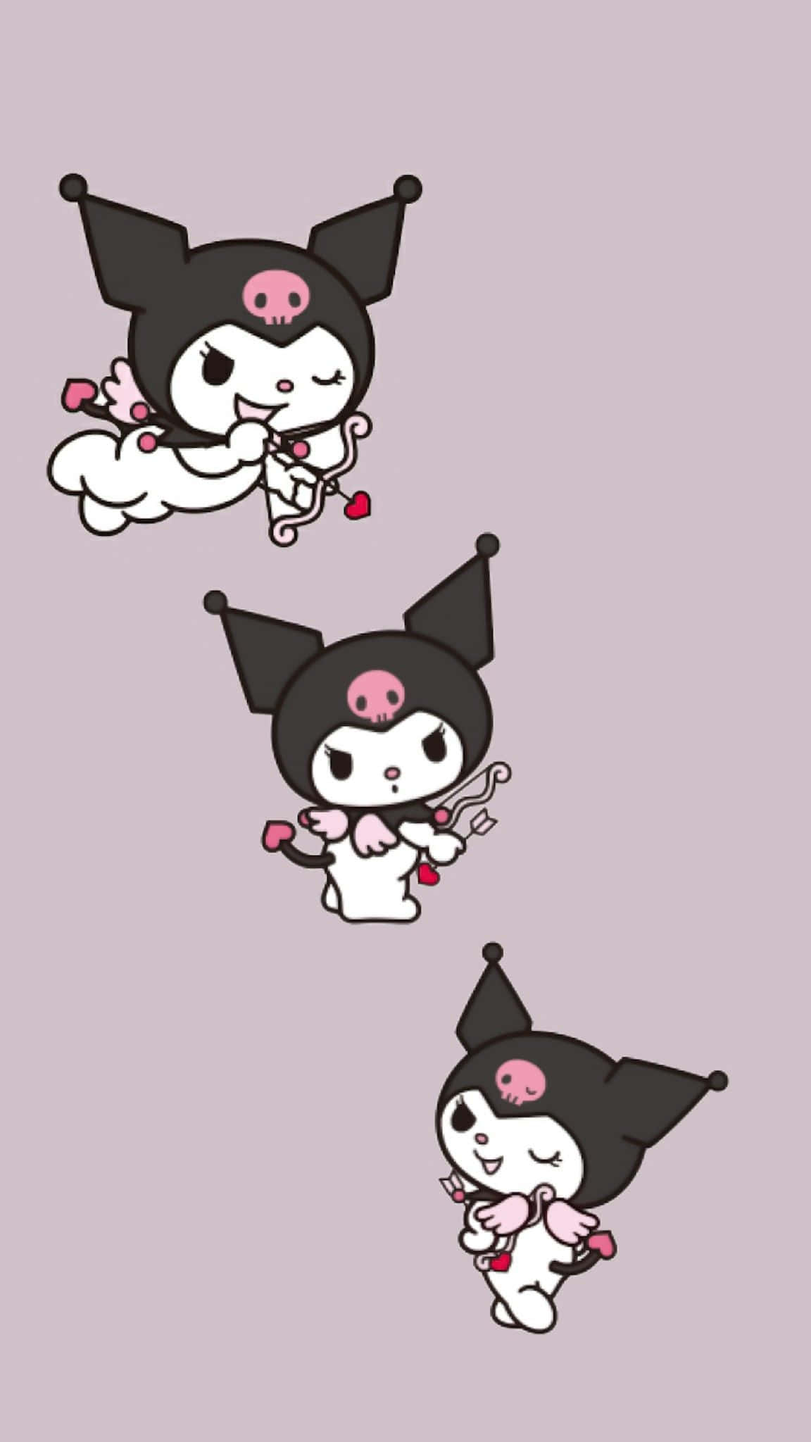 Kuromi iPhone σε Απλό Γκρι Ταπετσαρία