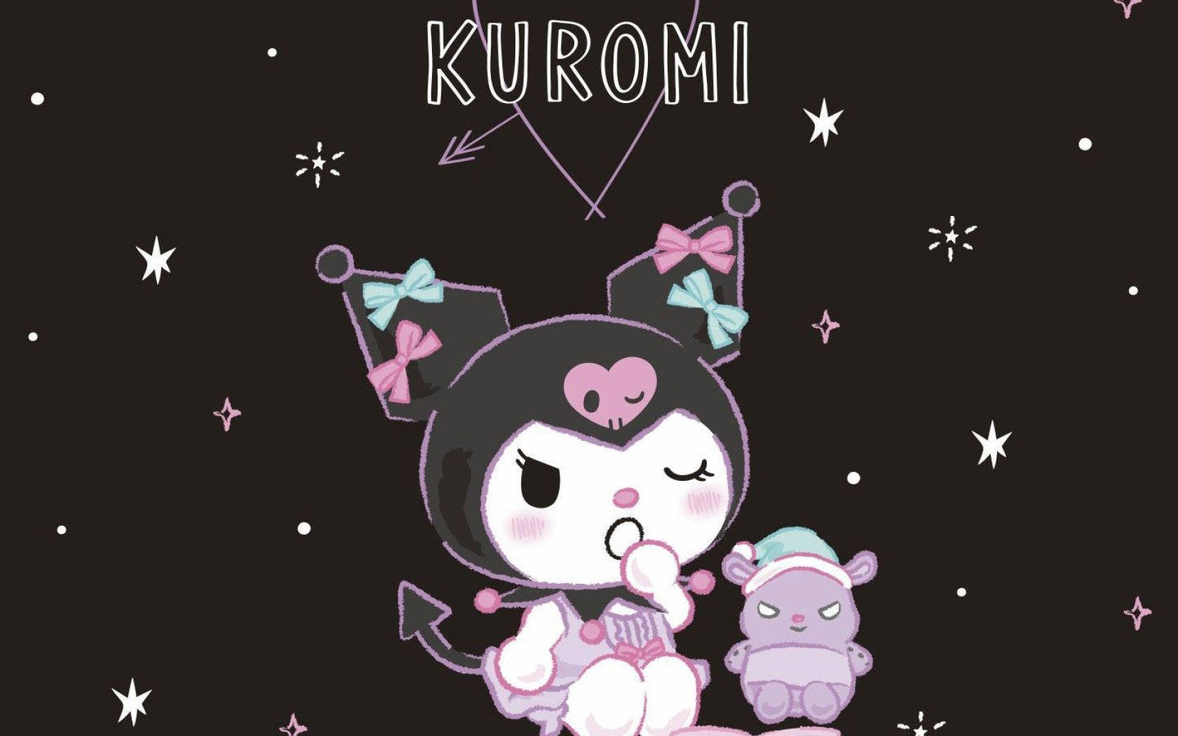 Η Kuromi, η μοναδική αντίπαλος της My Melody απολαμβάνει μια στιγμή χαλάρωσης Ταπετσαρία