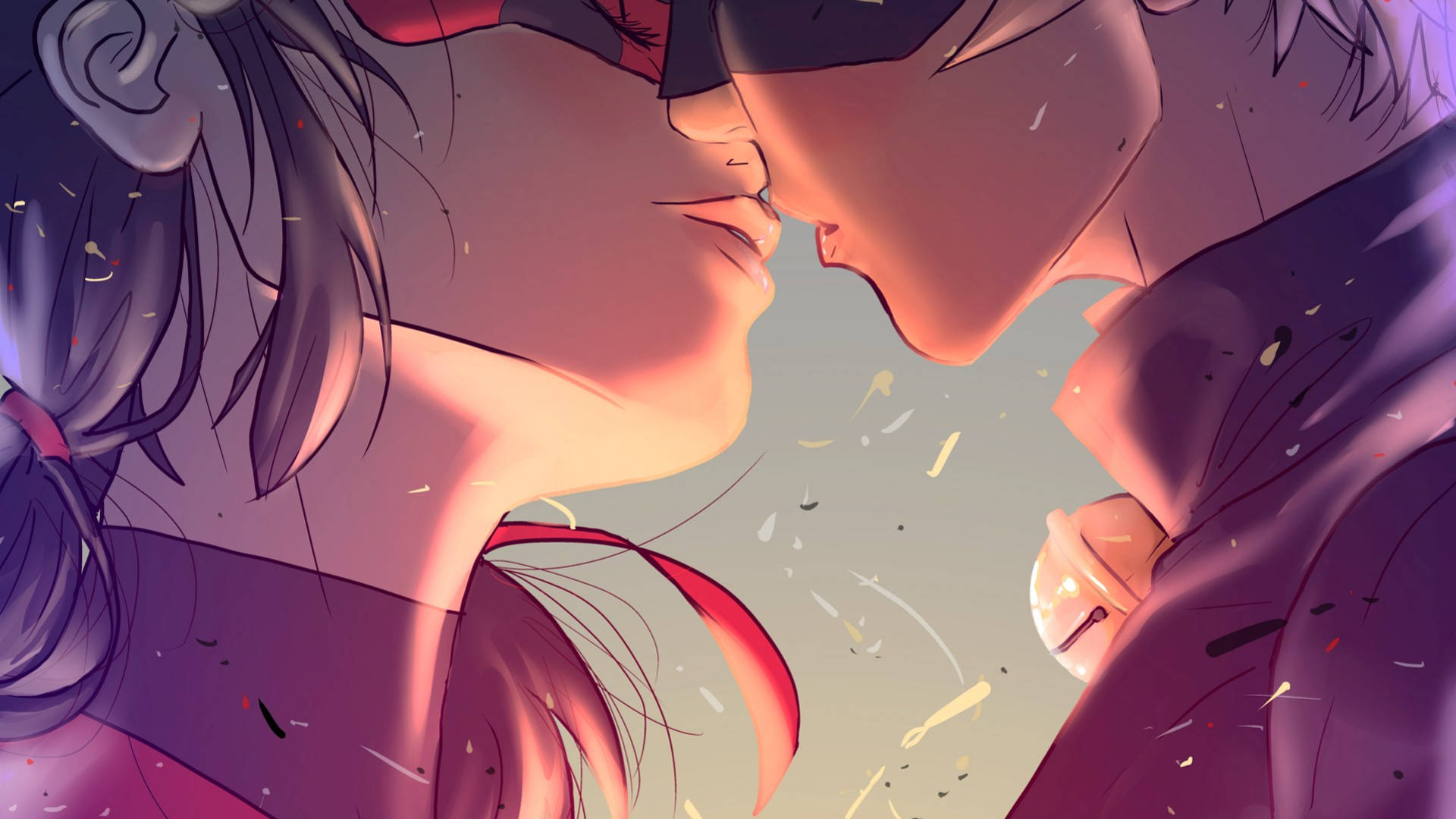 Ladybug και Cat Noir φιλί υπερηρώων Ταπετσαρία