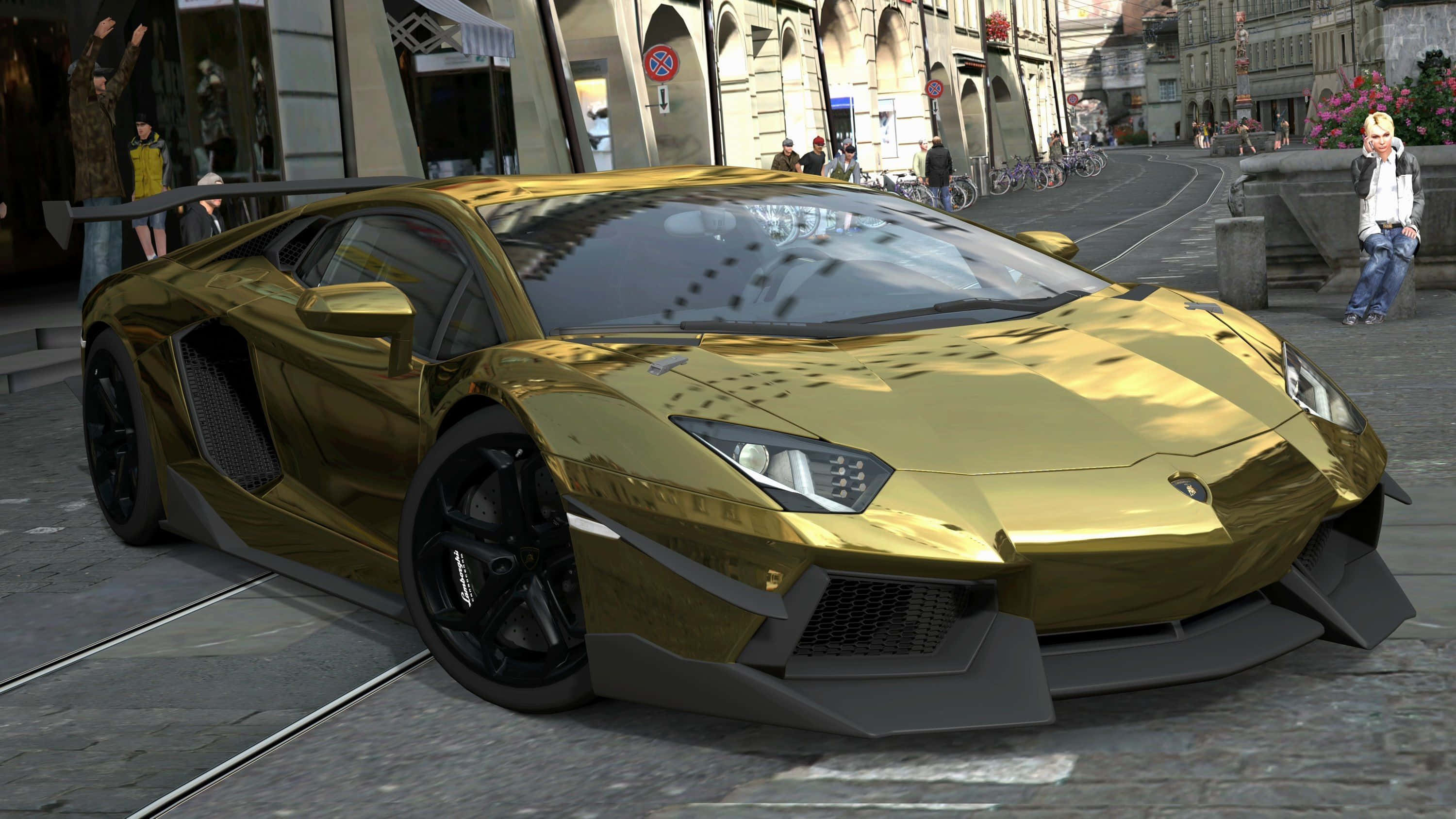 Εντυπωσιακή Χρυσή Lamborghini Ταπετσαρία