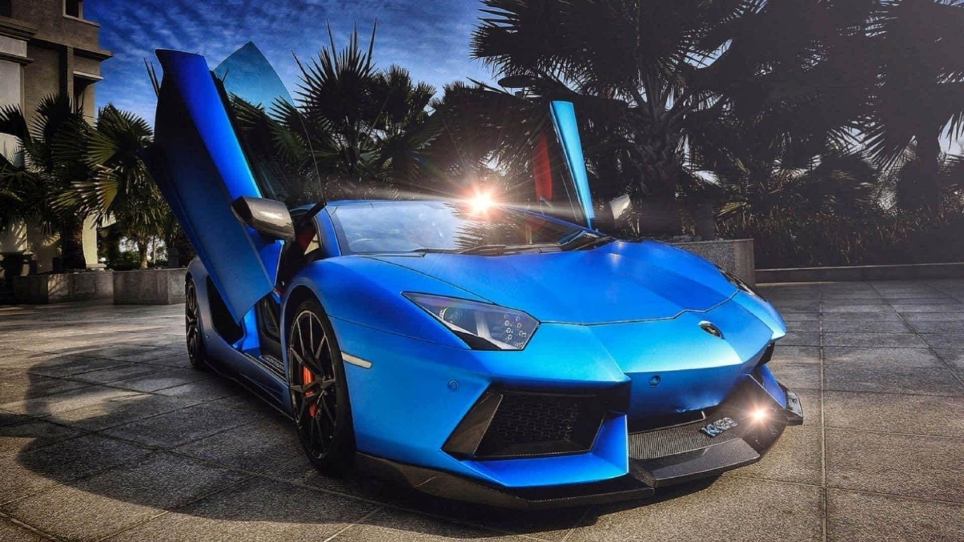 Μπλε Lamborghini Aventador Cool Εξωτερικό Ταπετσαρία