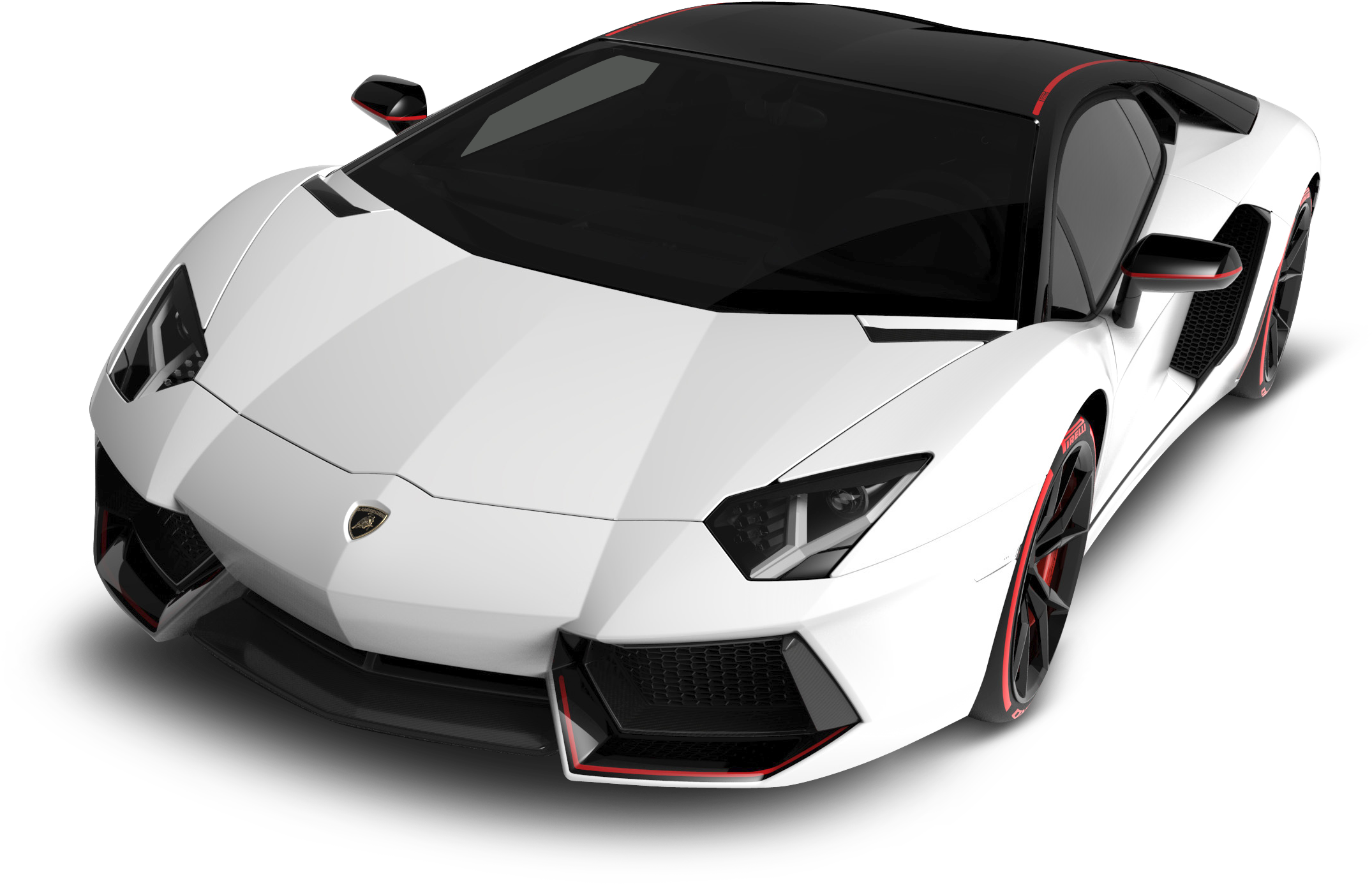 Λευκή Lamborghini Aventador S V J σε Λοξή Γωνία Ταπετσαρία